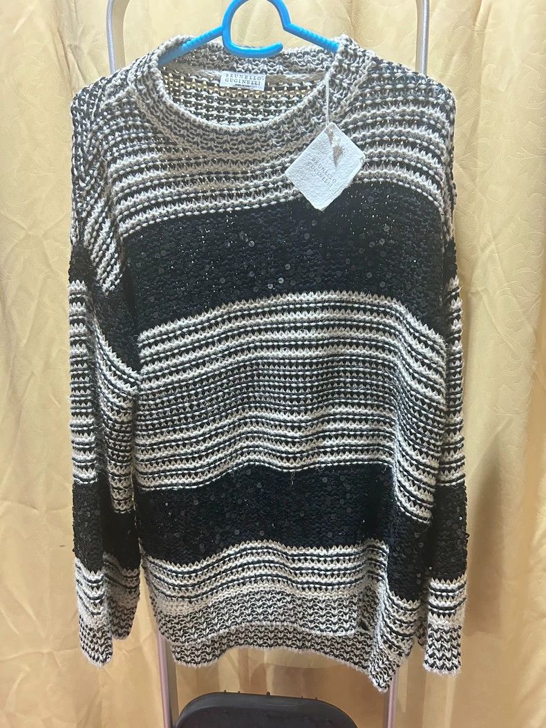 Brunello Cucinelli Brunello Cucinelli Sequin Linen Knit Sweater Size US M / EU 48-50 / 2 - 1 Thumbnail