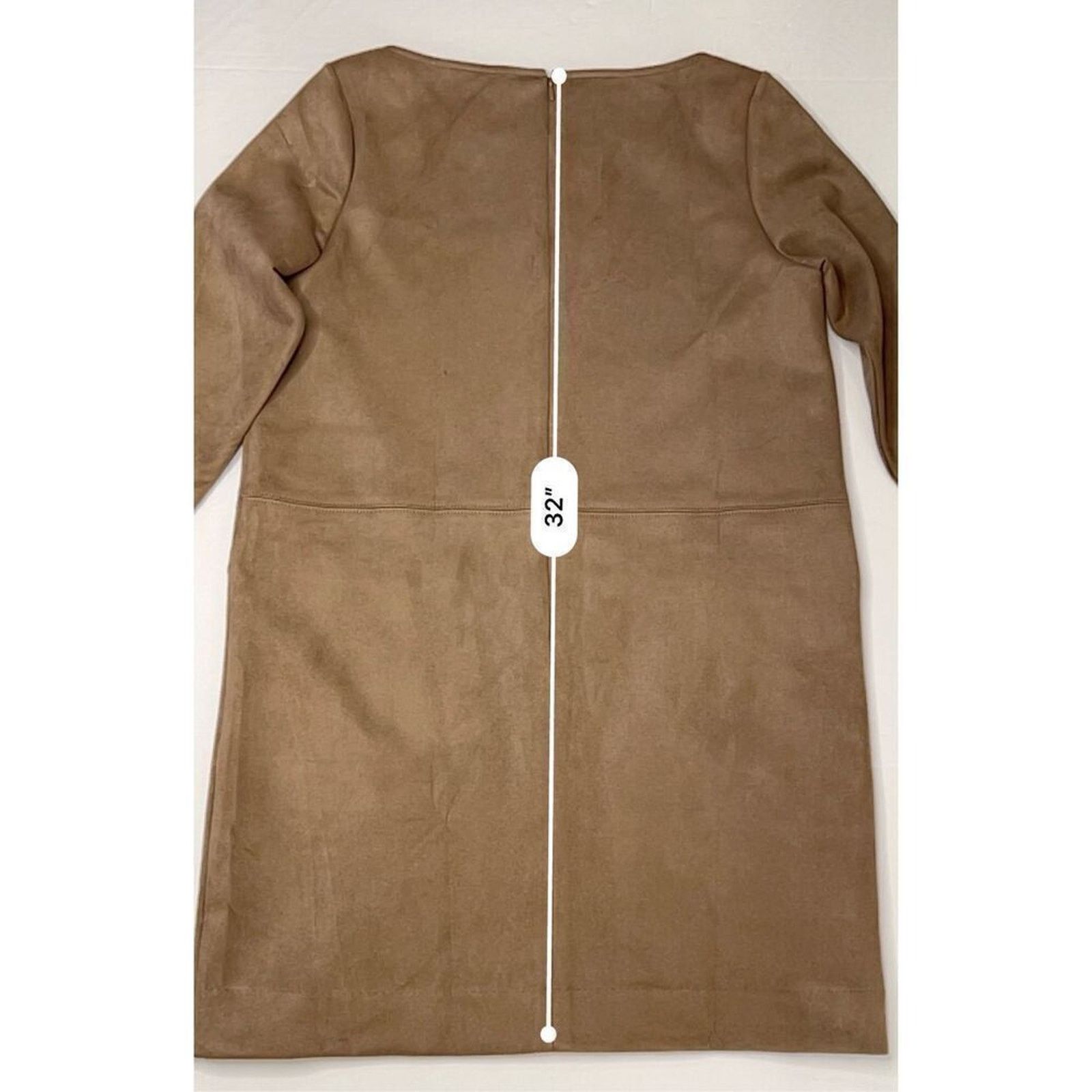 Ann Taylor Ann Taylor Seamed Faux Suede Brown Shift Dress 8P Petites Size M / US 6-8 / IT 42-44 - 7 Thumbnail