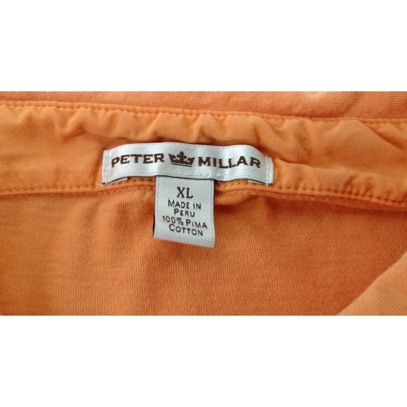 Peter Millar Peter Millar Men's Shirt XL Orange Pocket Polo Rugby Button-Up Short Sleeve Cad Casual Regular Fit Shirt Mens Orange Pocket Size US XL / EU 56 / 4 - 7 Thumbnail