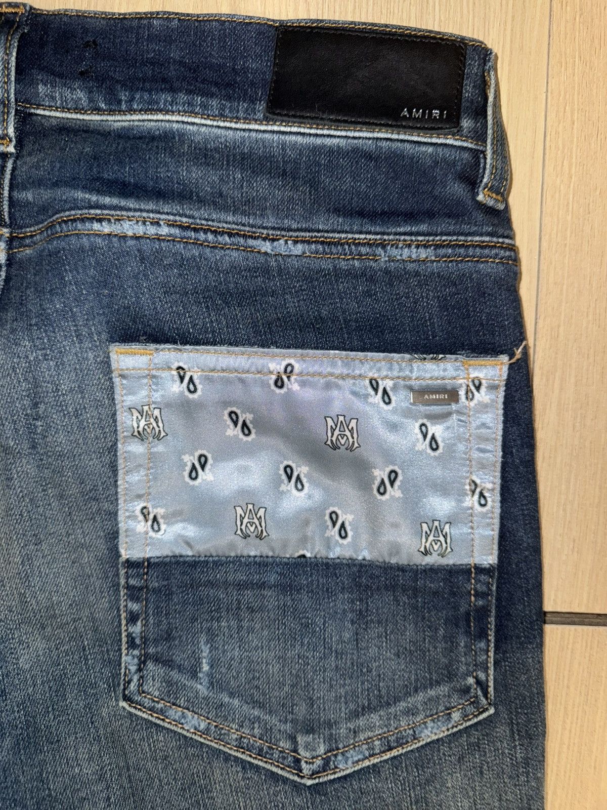 Amiri Amiri Paisley-Patch Destroyed Skinny Jeans Size US 31 - 4 Thumbnail
