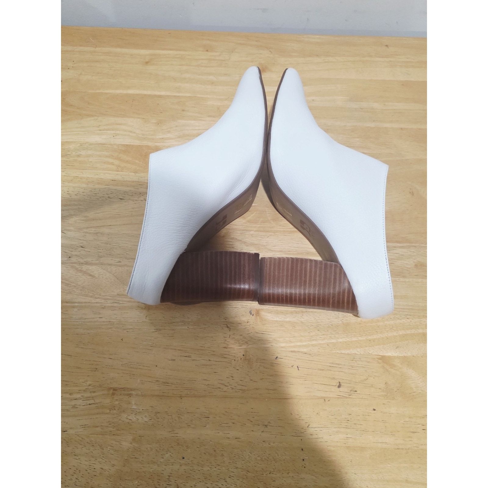 Joe's Joe's Chunky Heel White Leather Slip On Leather Mule Size 11 Size US 11 / IT 41 - 4 Thumbnail
