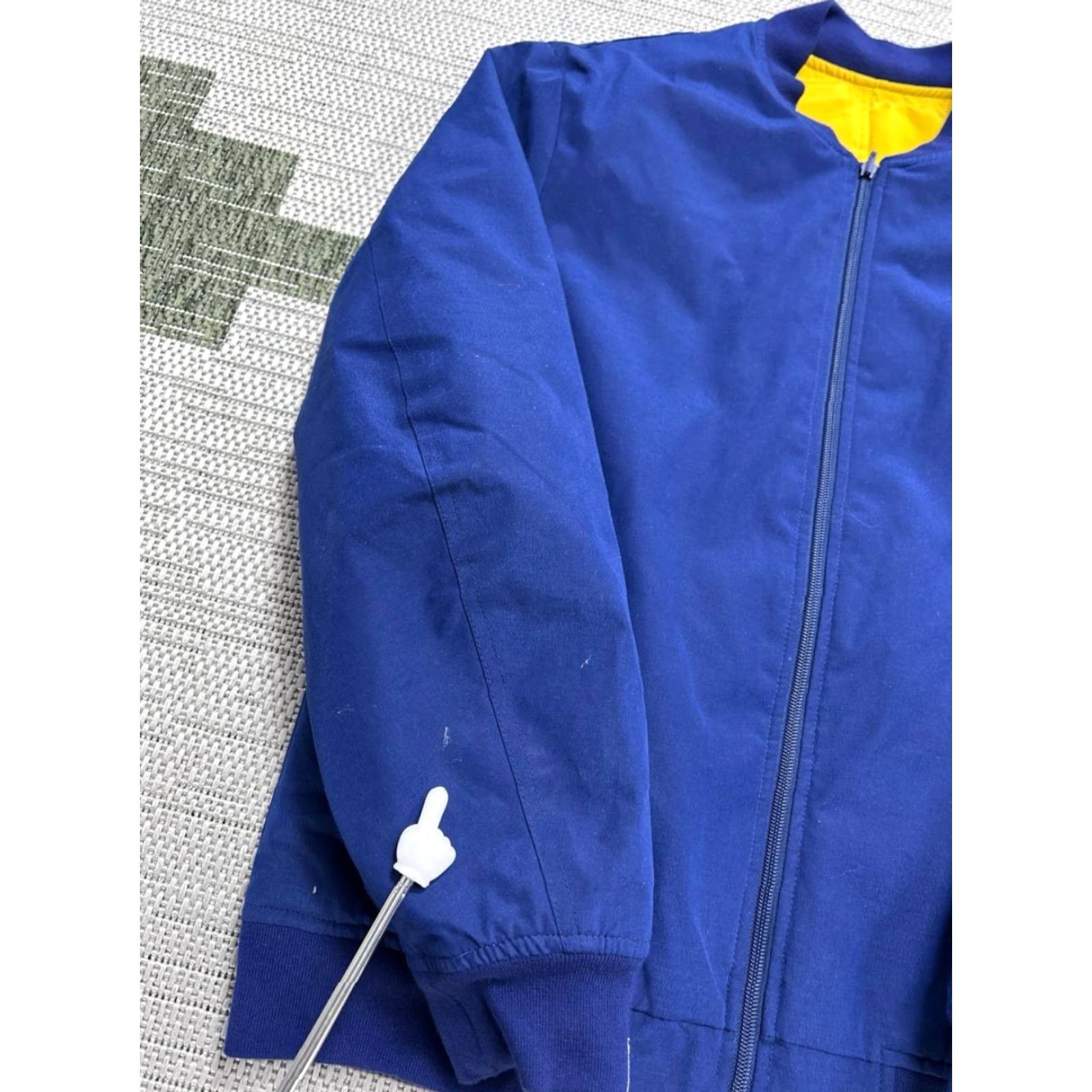 Bonobos Bonobos Jacket Mens Small Blue Reversible Bomber Full Zip Quilted Mid-Length Chest 40 in Regular Zip Polyester Size US S / EU 44-46 / 1 - 7 Thumbnail