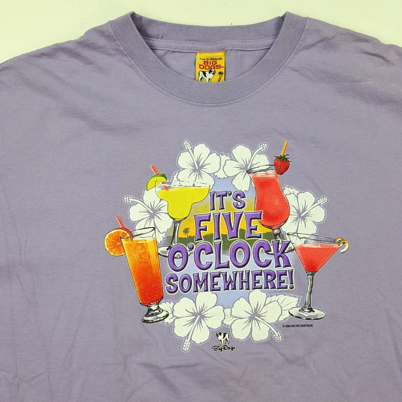 Big Dogs VINTAGE Big Dogs Margarita Size L Purple Flower Beach T Shirt 90s Tropical Womens Size US L / EU 52-54 / 3 - 2 Thumbnail