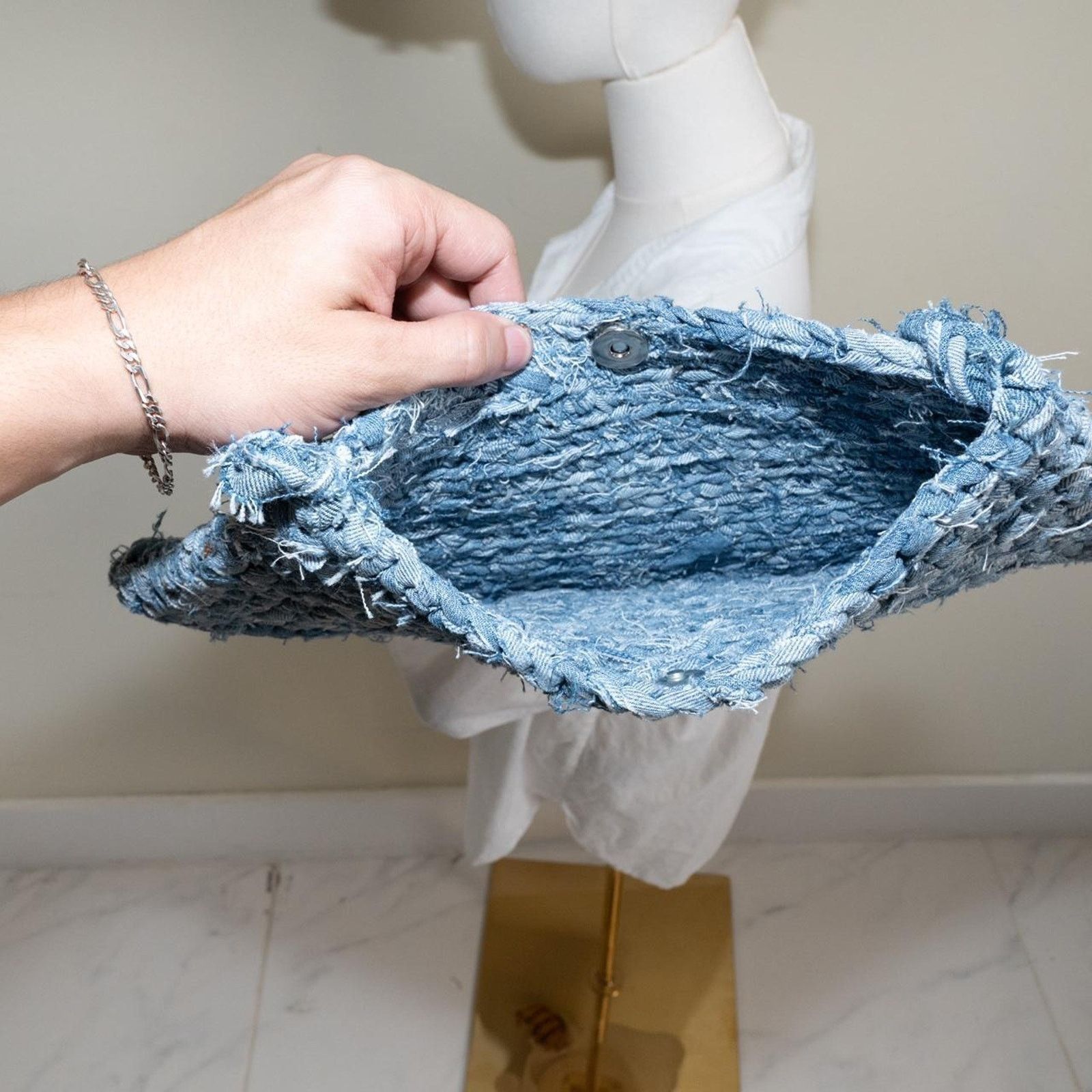 Carhartt Upcycled denim crochet bag / Crochet purse Size ONE SIZE - 5 Thumbnail