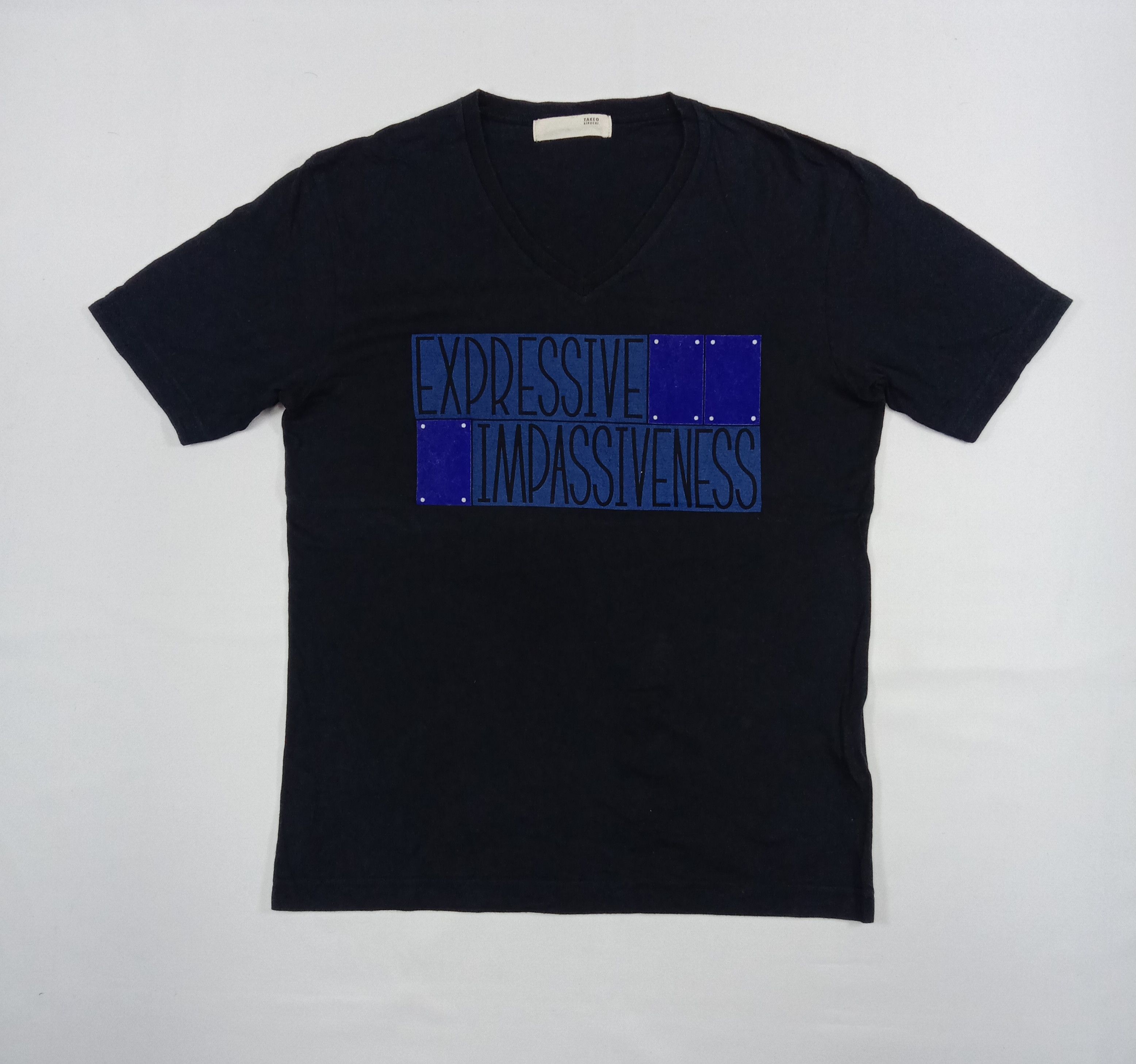 Takeo Kikuchi Vintage Takeo Kikuchi 'Expressive & Impassiveness' T Shirt Size US S / EU 44-46 / 1 - 1 Thumbnail