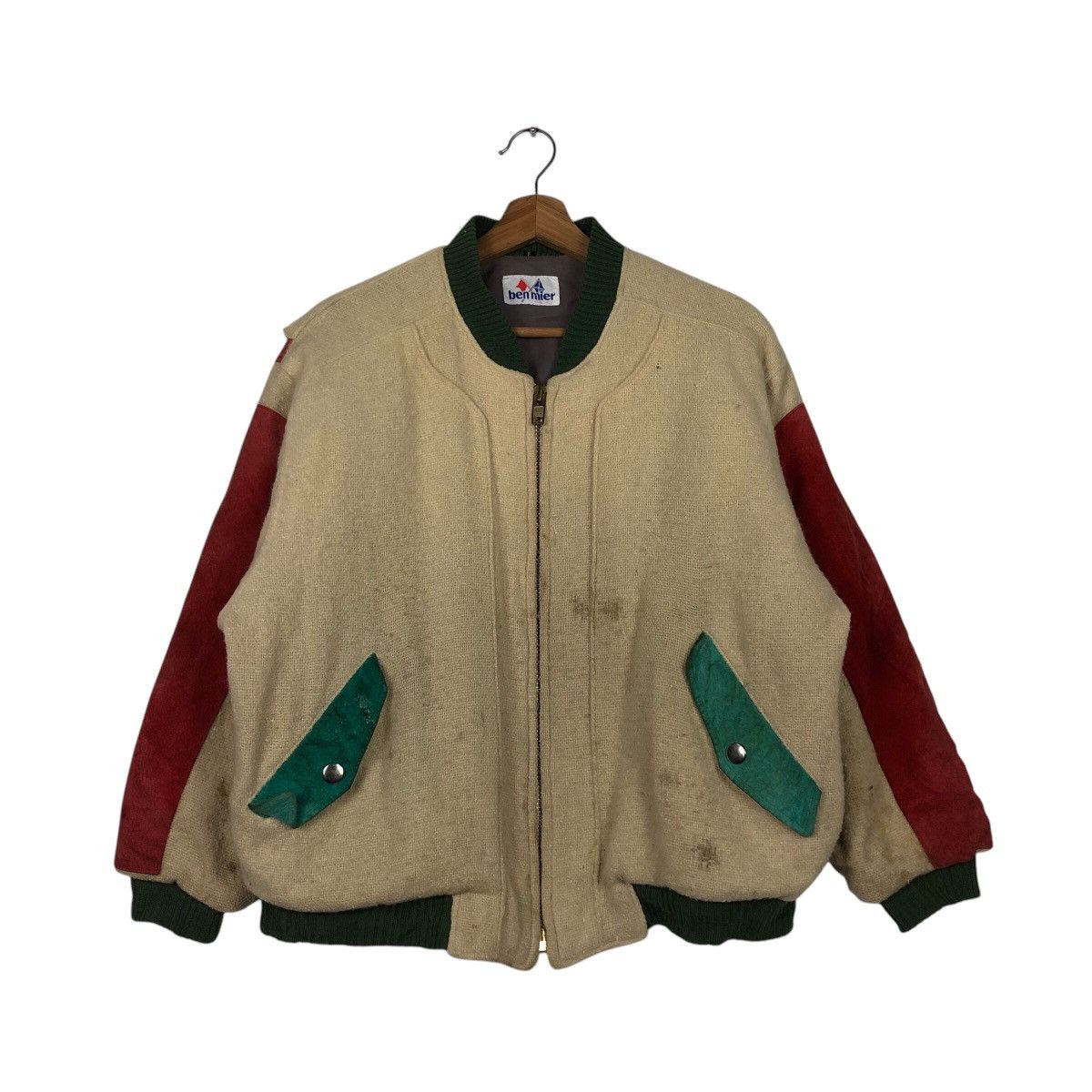 Japanese Brand × Vintage 📌Vintage Genuine Leather Bomber Jacket Ben Mier Issey Miyake Size US M / EU 48-50 / 2 - 2 Thumbnail