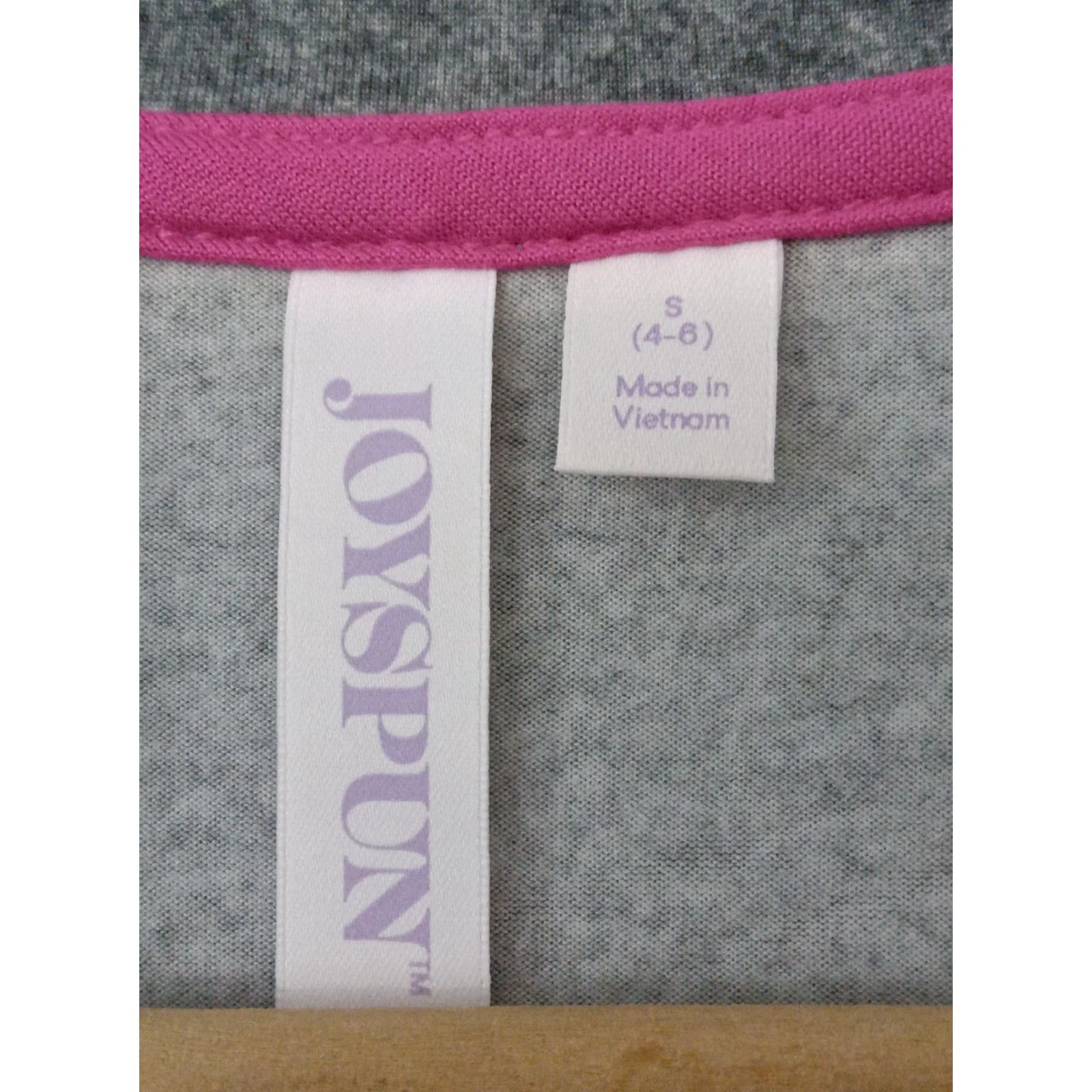 Vintage JoySpun Pajama Set Short Sleeve 2 Piece Gray Pink S Women Regular Size 28" / US 6 / IT 42 - 6 Thumbnail