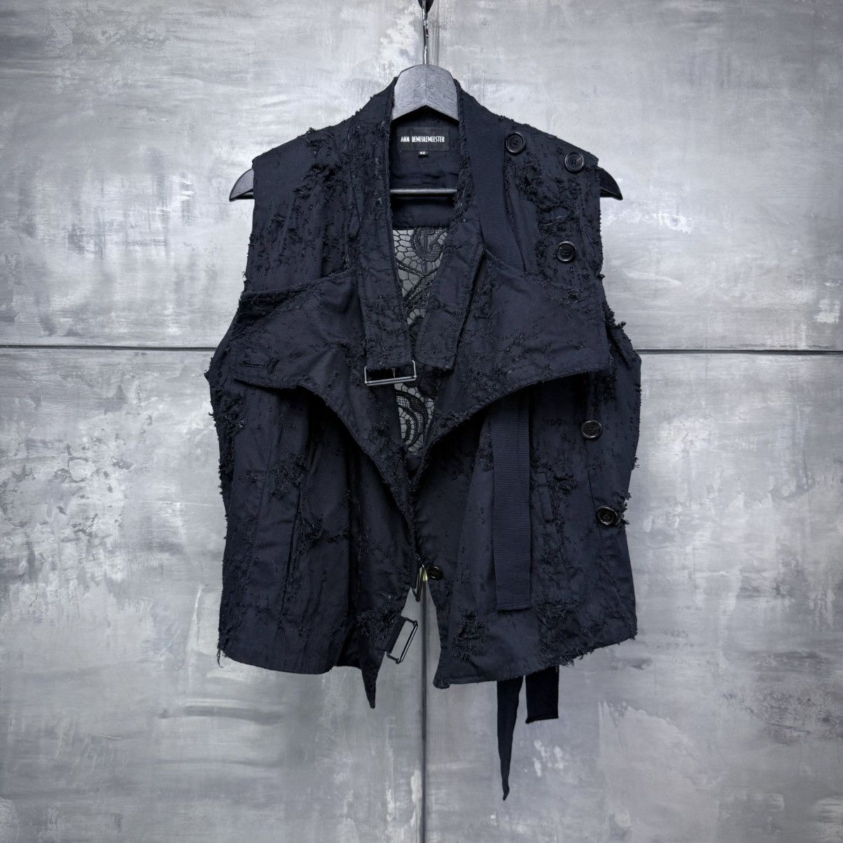 Ann Demeulemeester Distressed vest with straps and lace back S-M Size M / US 6-8 / IT 42-44 - 1 Thumbnail