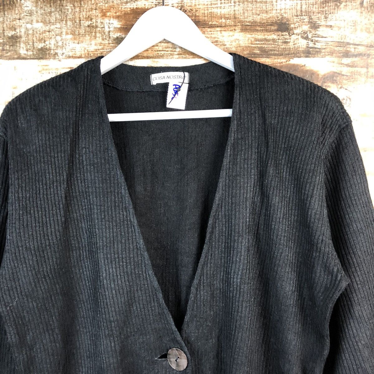 Vintage Cosa Nostra japan vintage Black Cardigan Knitwear #A2507 Size US L / EU 52-54 / 3 - 4 Thumbnail
