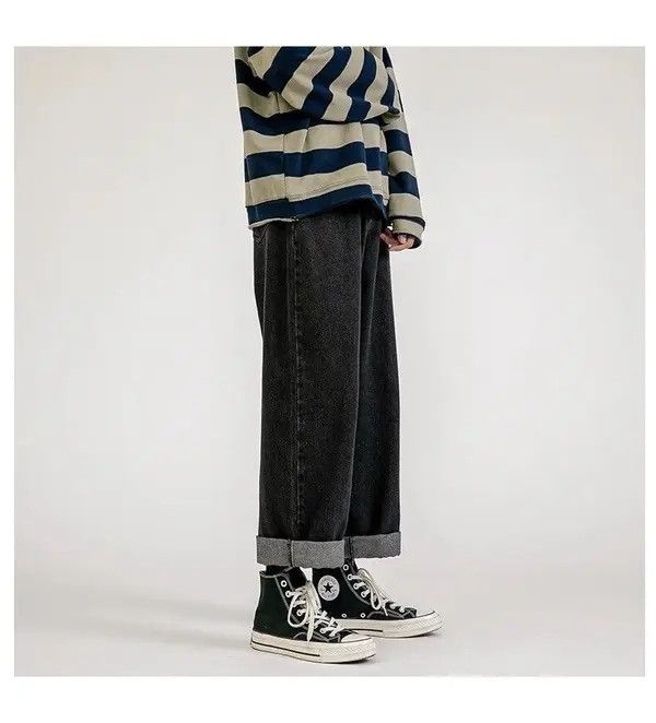 Japanese Brand Black Color Straight-leg Denim Pant Size US 29 - 4 Thumbnail