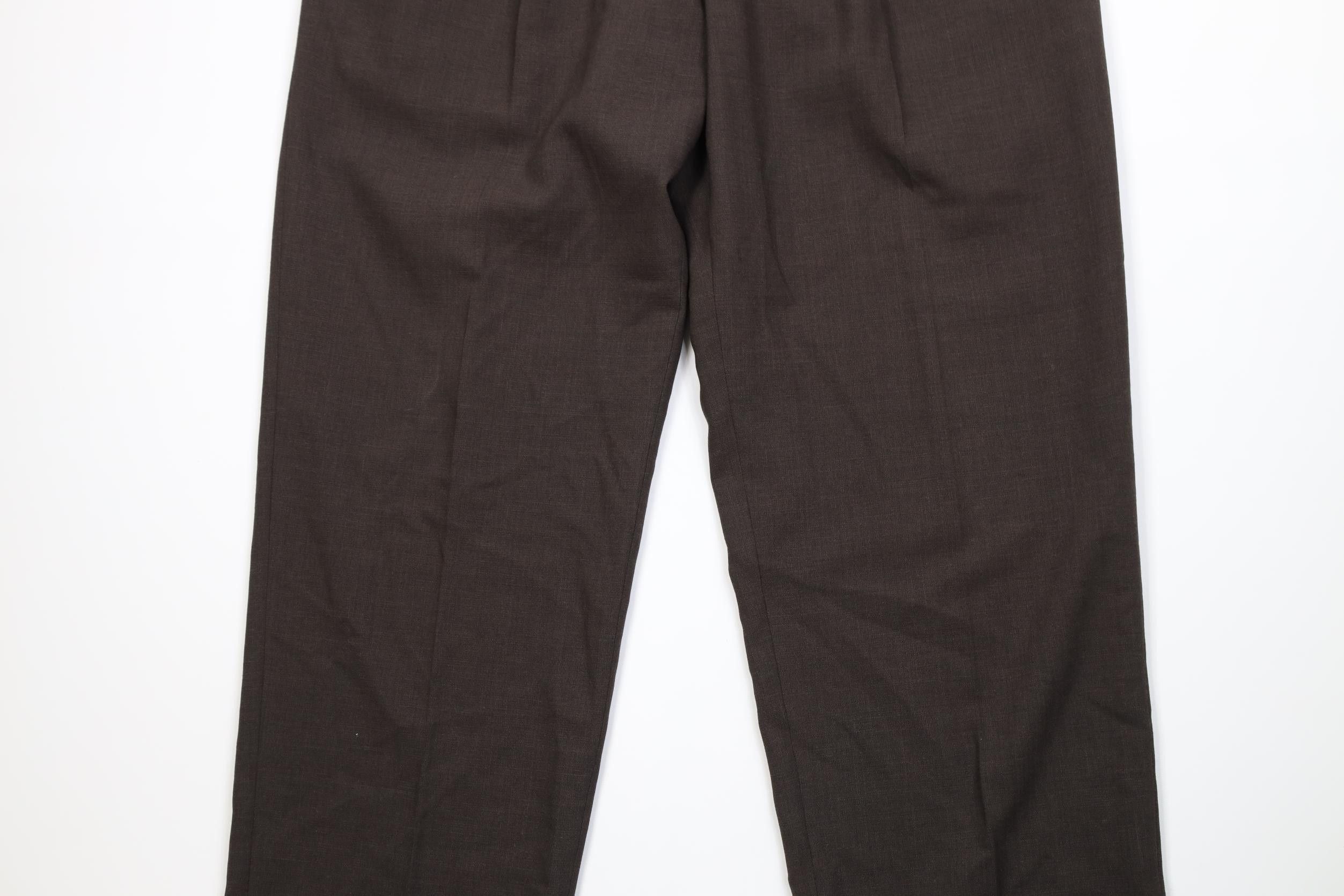 Vintage Vintage 90s Streetwear Pleated Wide Leg Chino Pants Brown Size US 38 / EU 54 - 3 Thumbnail