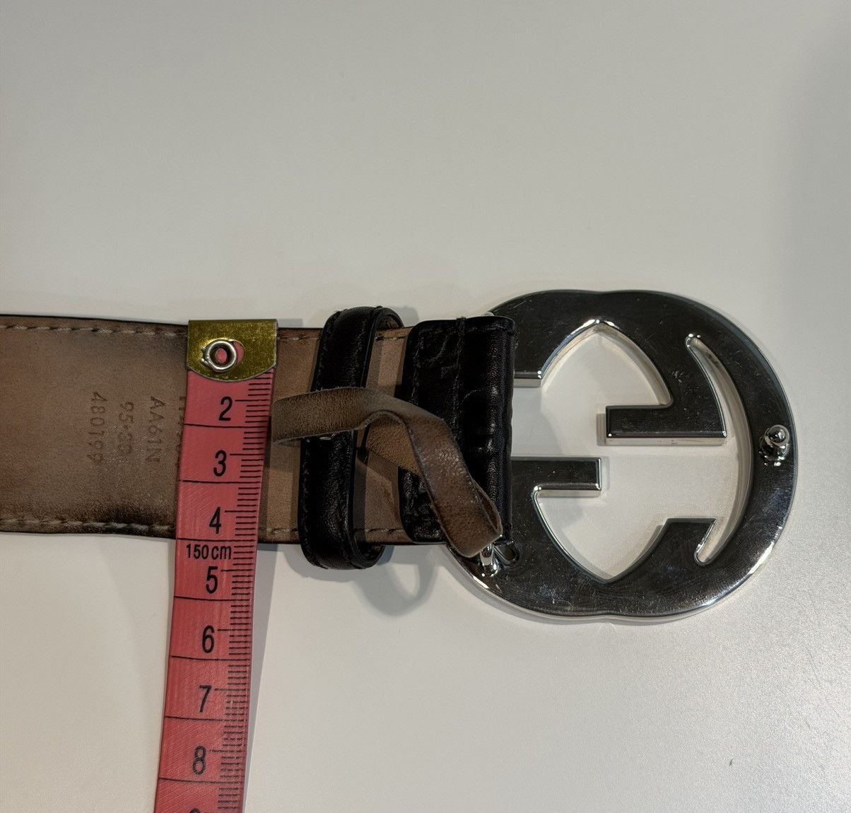 Gucci GUCCI GG Monogram Leather Belt Demna Nettspend Fakemink Logo Size ONE SIZE - 16 Thumbnail