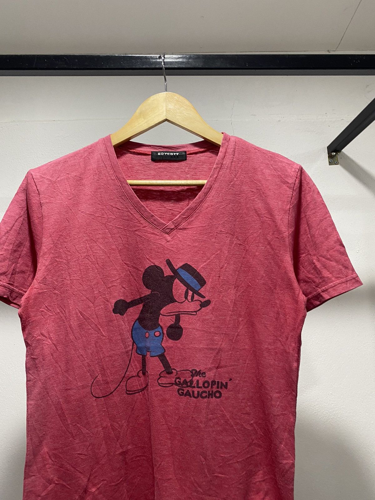 Boycott × Disney × Japanese Brand Sick☠️Boycott Japan x Mickey Mouse V Neck Tshirt Hysteric Lgb Size US S / EU 44-46 / 1 - 2 Thumbnail