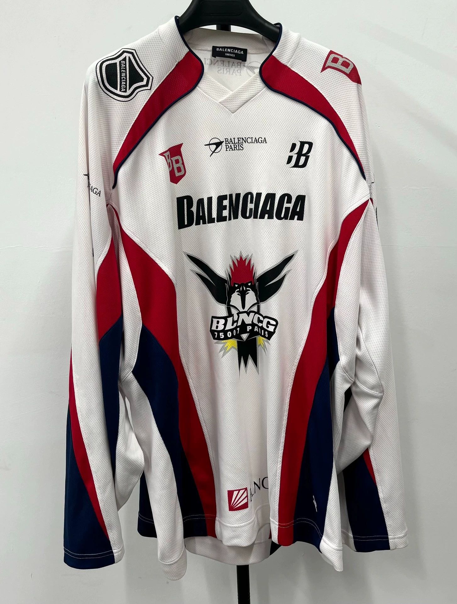Balenciaga Balenciaga 21AW Hockey Red and White Ice Hockey Suit Size US M / EU 48-50 / 2 - 1 Thumbnail