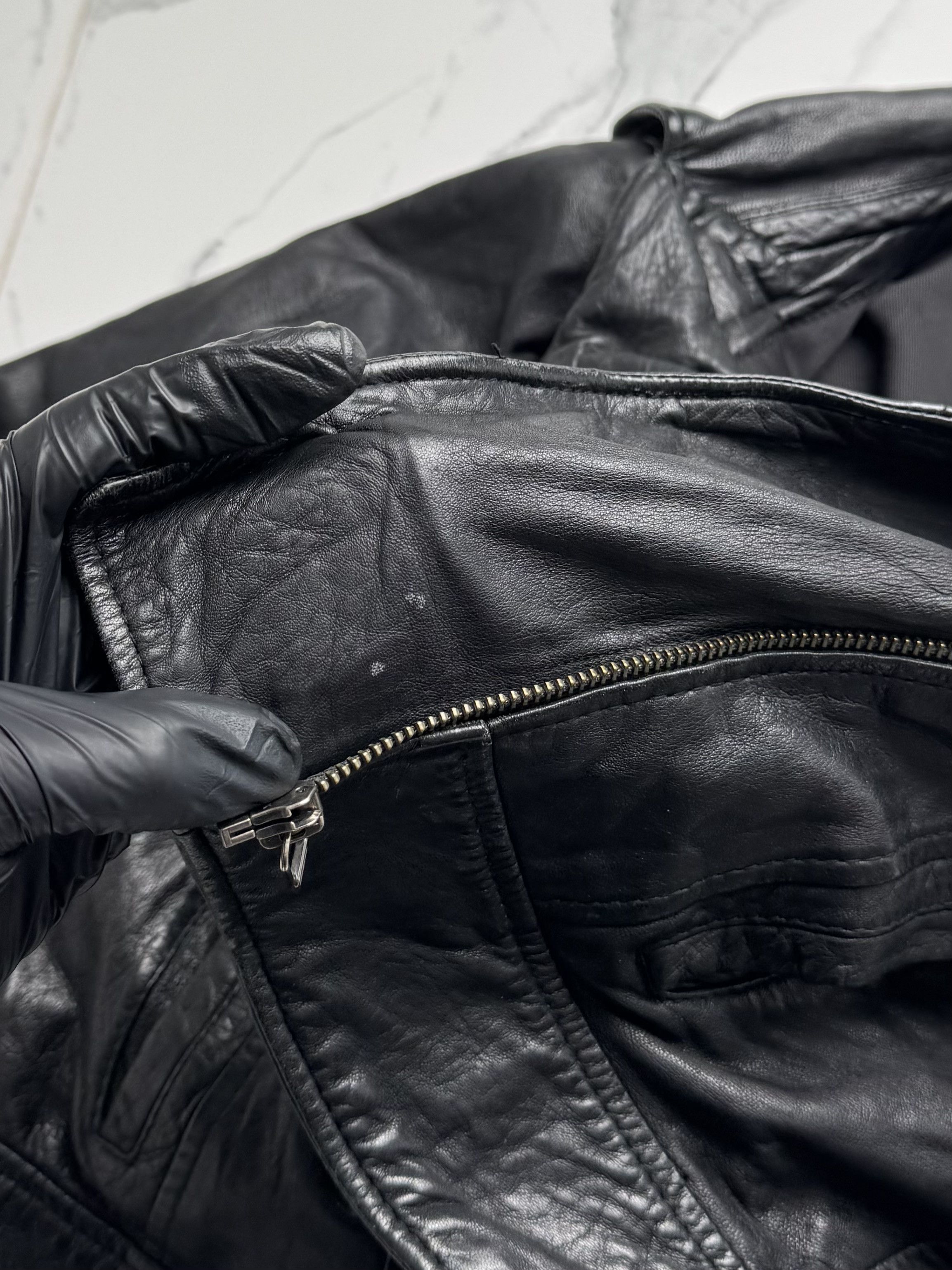 Genuine Leather Y2K Leather Biker Jacket Womens Cropped Moto Slim Fit Zip Size XS / US 0-2 / IT 36-38 - 10 Thumbnail
