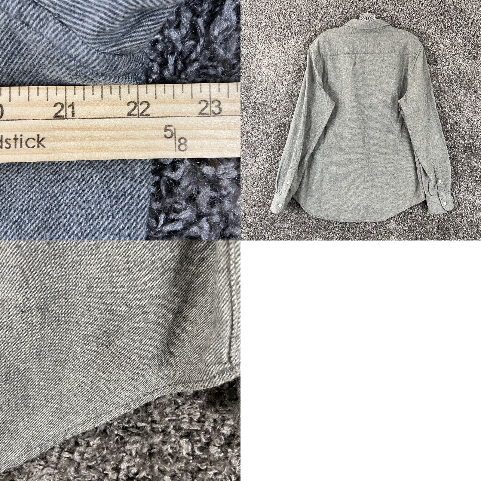 American Eagle Outfitters VINTAGE American Eagle Outfitters Button-Up Shirt Men's L Gray Flannel Long Sleeve with Pockets Size US L / EU 52-54 / 3 - 8 Thumbnail