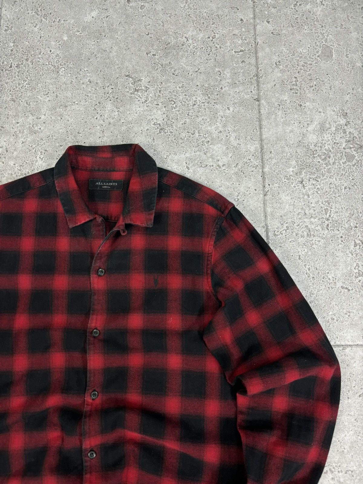 Allsaints × Japanese Brand × Vintage Allsaints Flannel Plaid Shirt Jacket Overshirt Old Money 00s Size US M / EU 48-50 / 2 - 1 Thumbnail