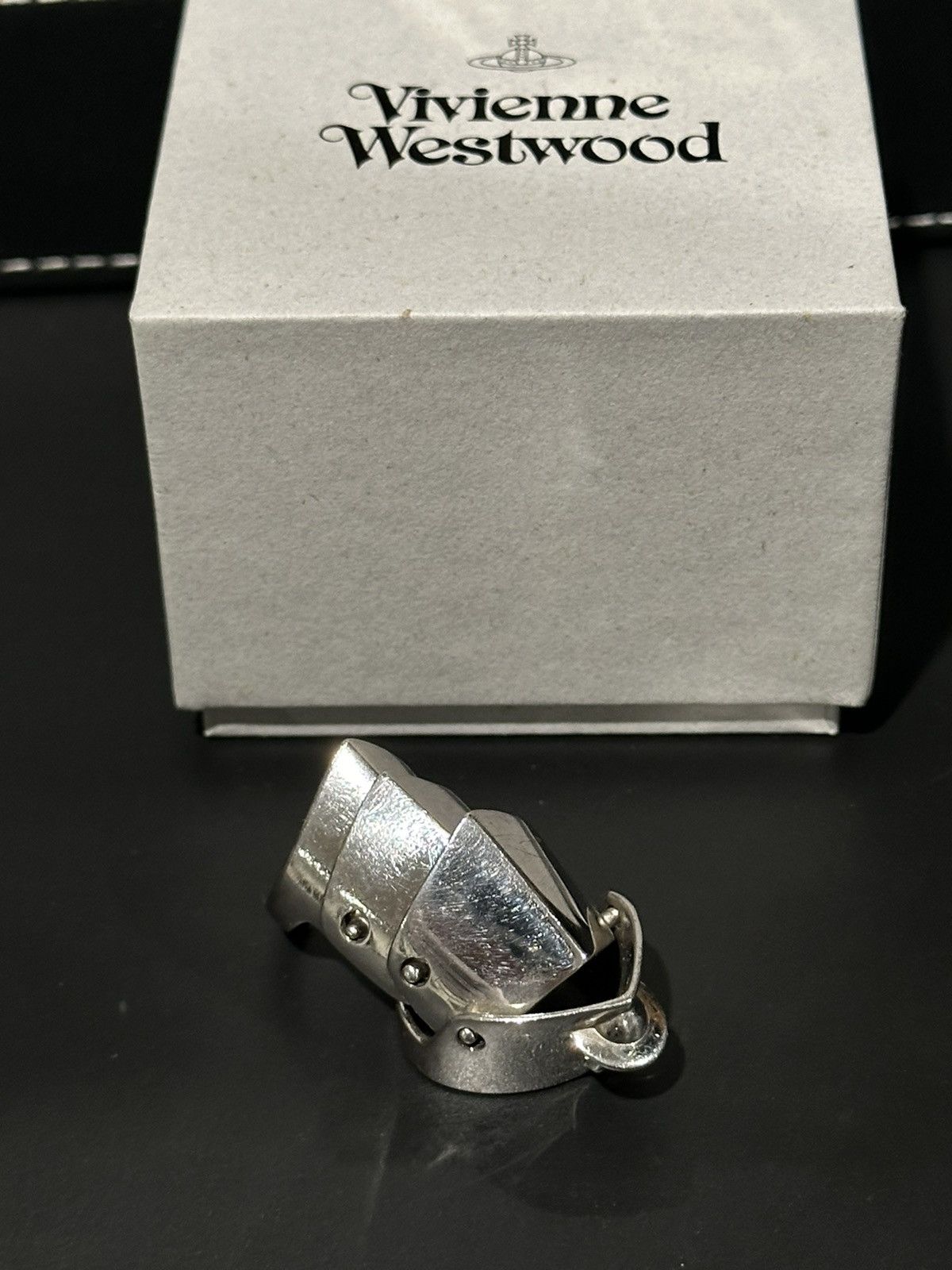 Vivienne Westwood OG 925 Sterling Silver Armor Ring L Size ONE SIZE - 2 Thumbnail