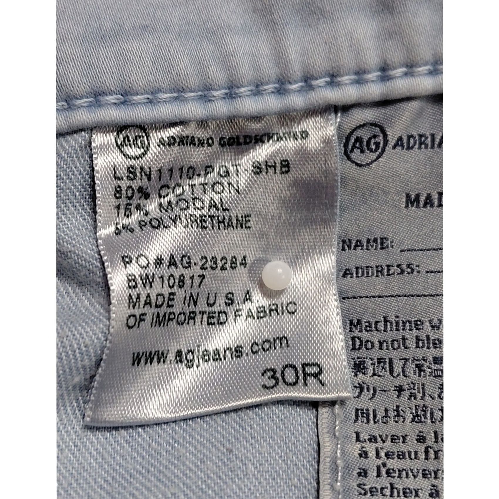 Vintage Adriano Goldschmied The Stilt Cigarette Leg Jeans Light Blue 30R Regular Women Jeans Size 30" / US 8 / IT 44 - 6 Thumbnail