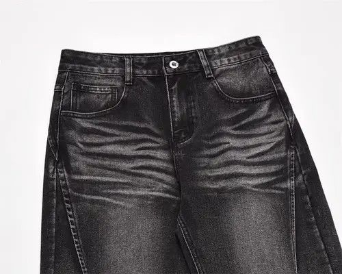 Japanese Brand Washed distressed straight-leg men's loose wide-leg jeans Size US 32 / EU 48 - 3 Thumbnail