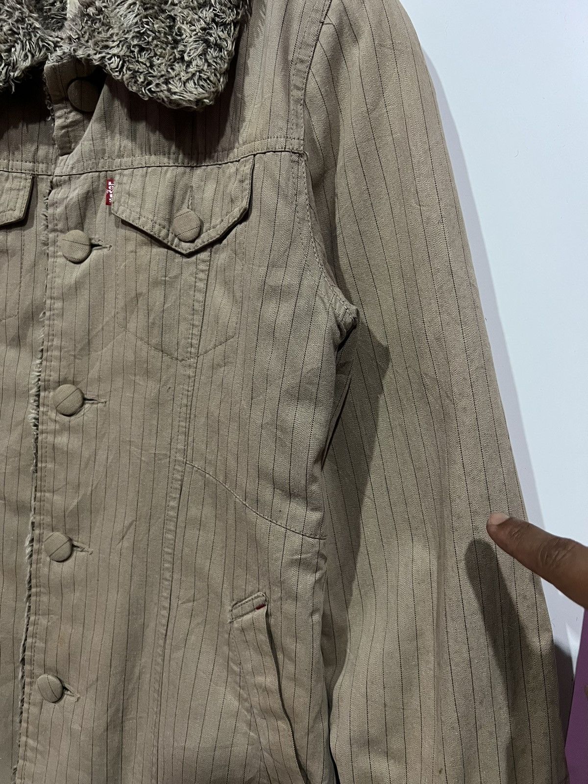 Levi's × Other 🔥 LEVI'S FLEECE LINED STRIPES JACKET Size S / US 4 / IT 40 - 6 Thumbnail