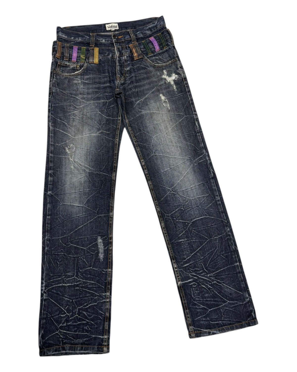 Hysteric Glamour × If Six Was Nine × Seditionaries NYLAUS DOUBLE WAIST WHISKER DISTRESSED DENIM JEANS Size US 31 - 8 Thumbnail