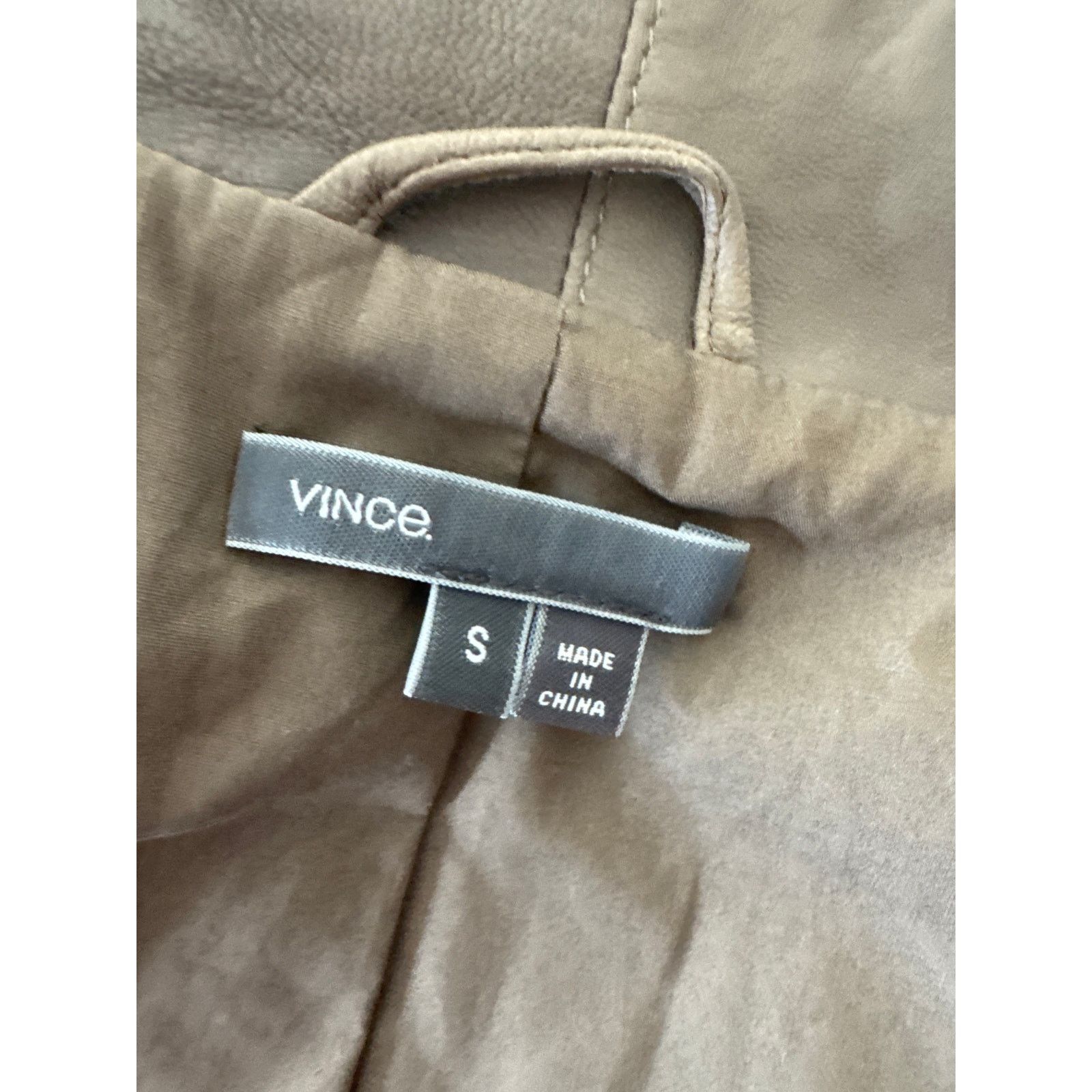 Vince VINCE 100% Leather Jacket Oversized Collar Offset Zipper Size S / US 4 / IT 40 - 7 Thumbnail