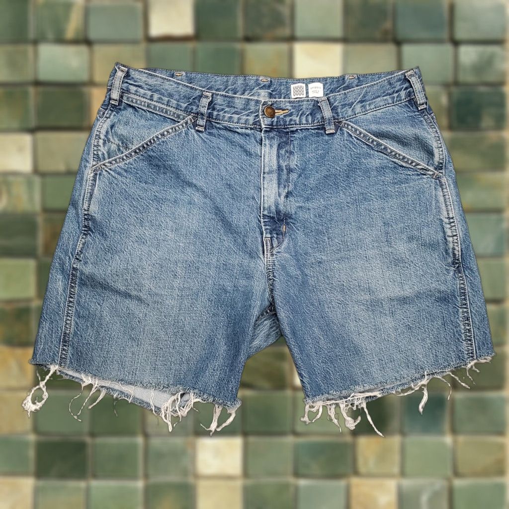 Uniqlo Uniqlo Shorts Womens 35x6 blue Denim Cutoff Flat Front Twill Jorts Pants Blackout? Size 24" / US 00 / IT 34 - 1 Thumbnail