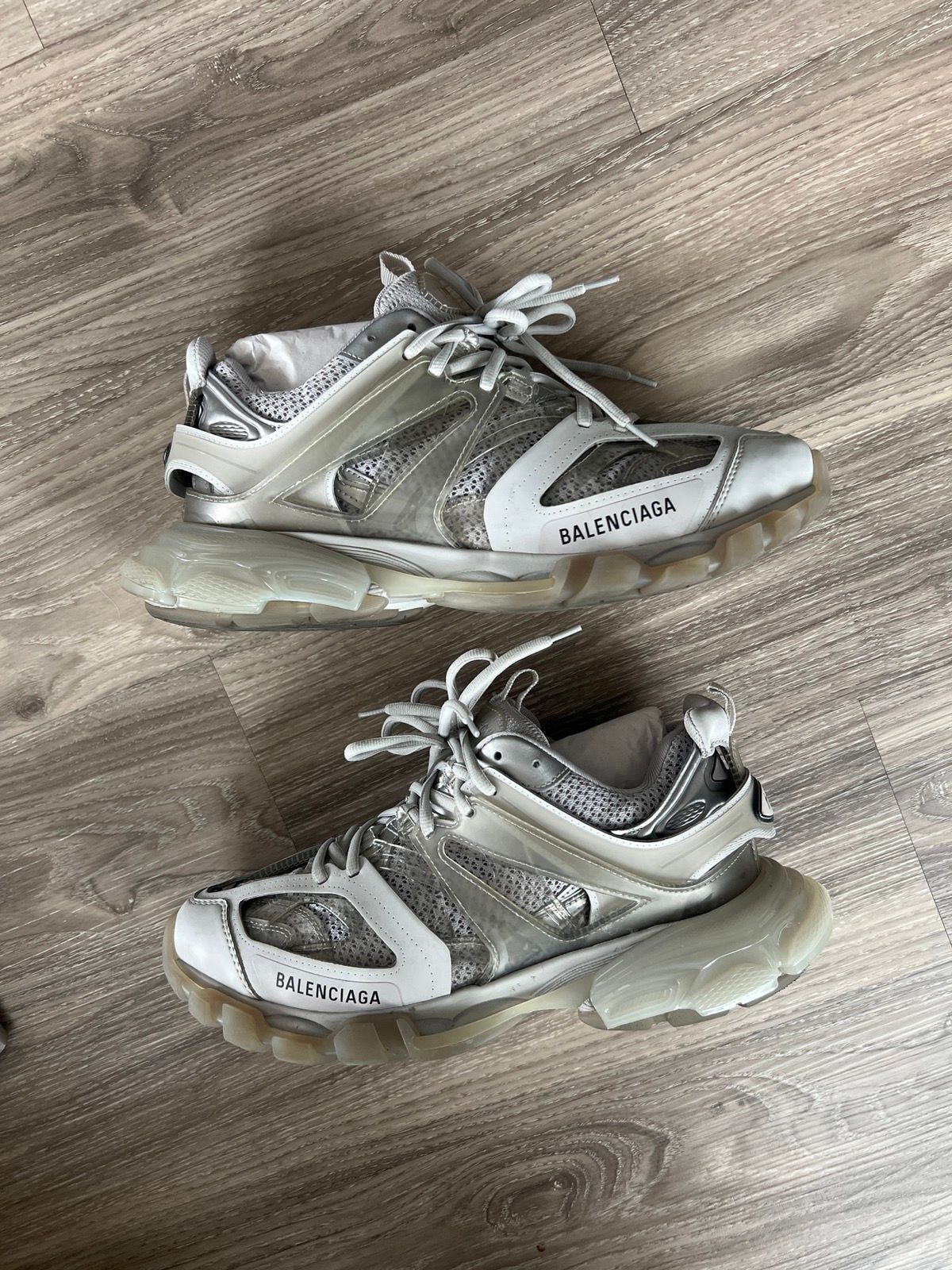 Pre-owned Balenciaga Track Sneakers Clearsole In Grey