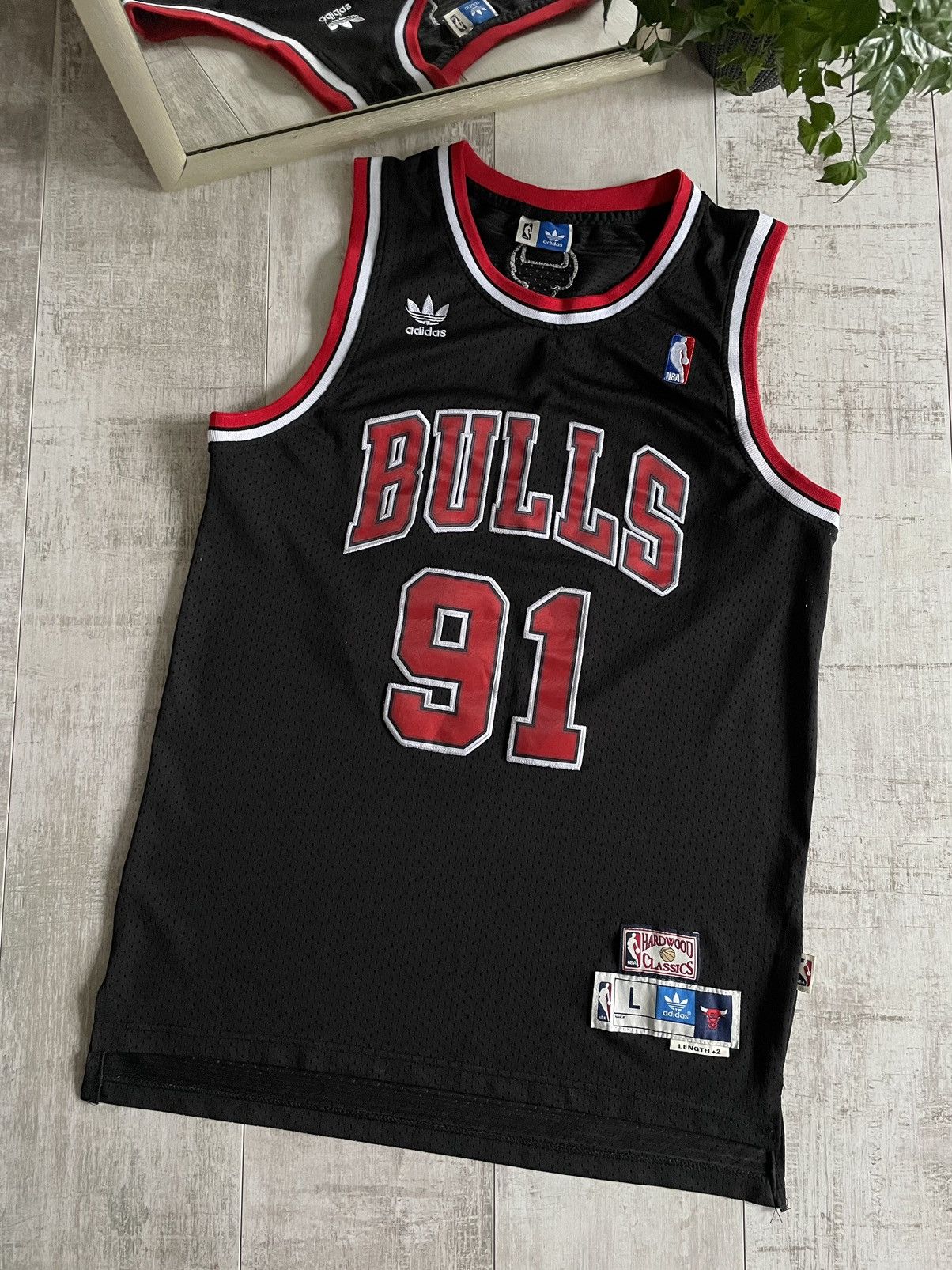 Adidas × NBA × Vintage Adidas Chicago Bulls NBA #91 Rodman Jersey Rare Basketball Size US L / EU 52-54 / 3 - 5 Thumbnail