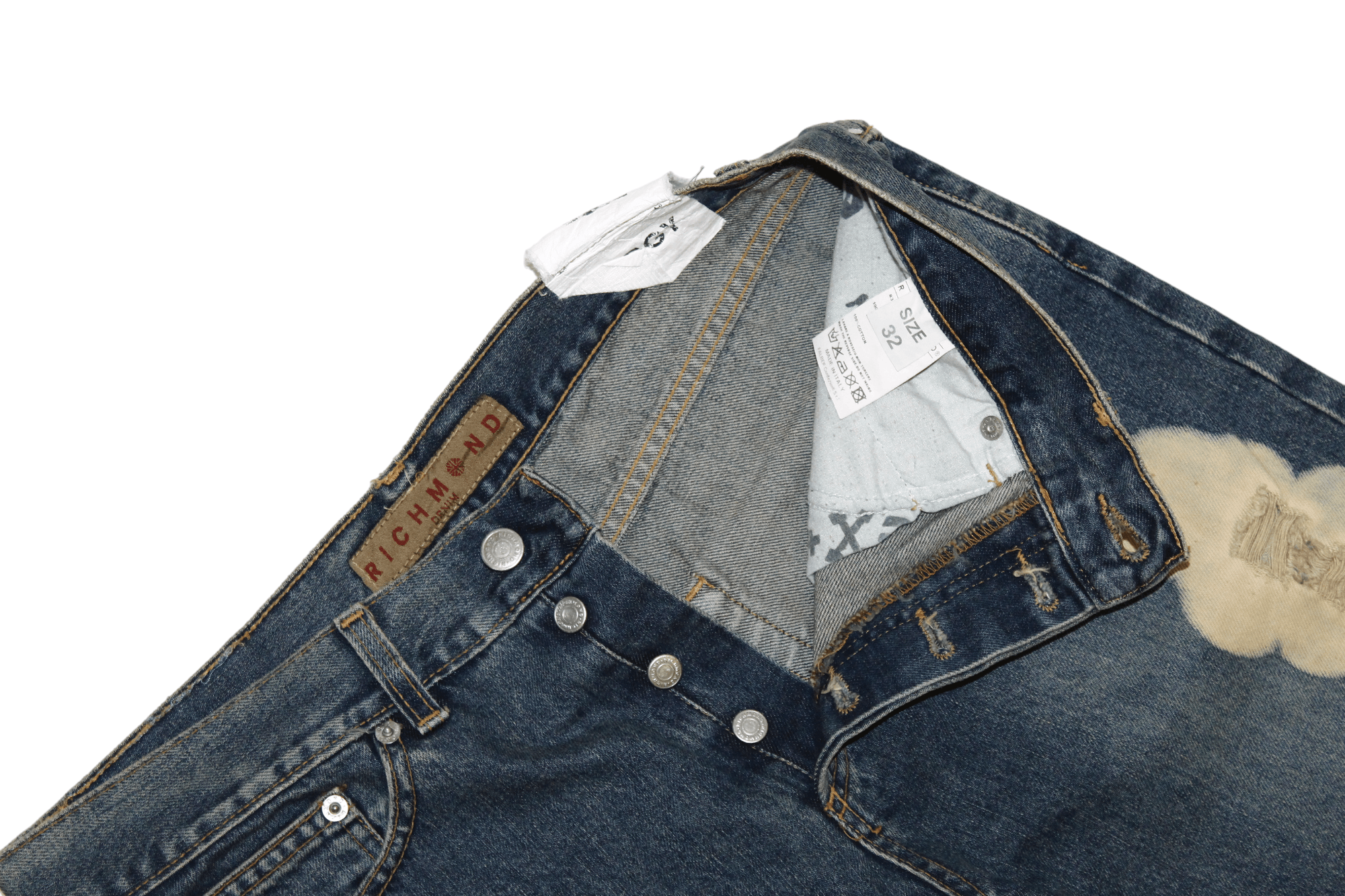 John Richmond Richmond Denim Baggy Distressed Punk Grunge Jeans Size US 32 / EU 48 - 5 Thumbnail