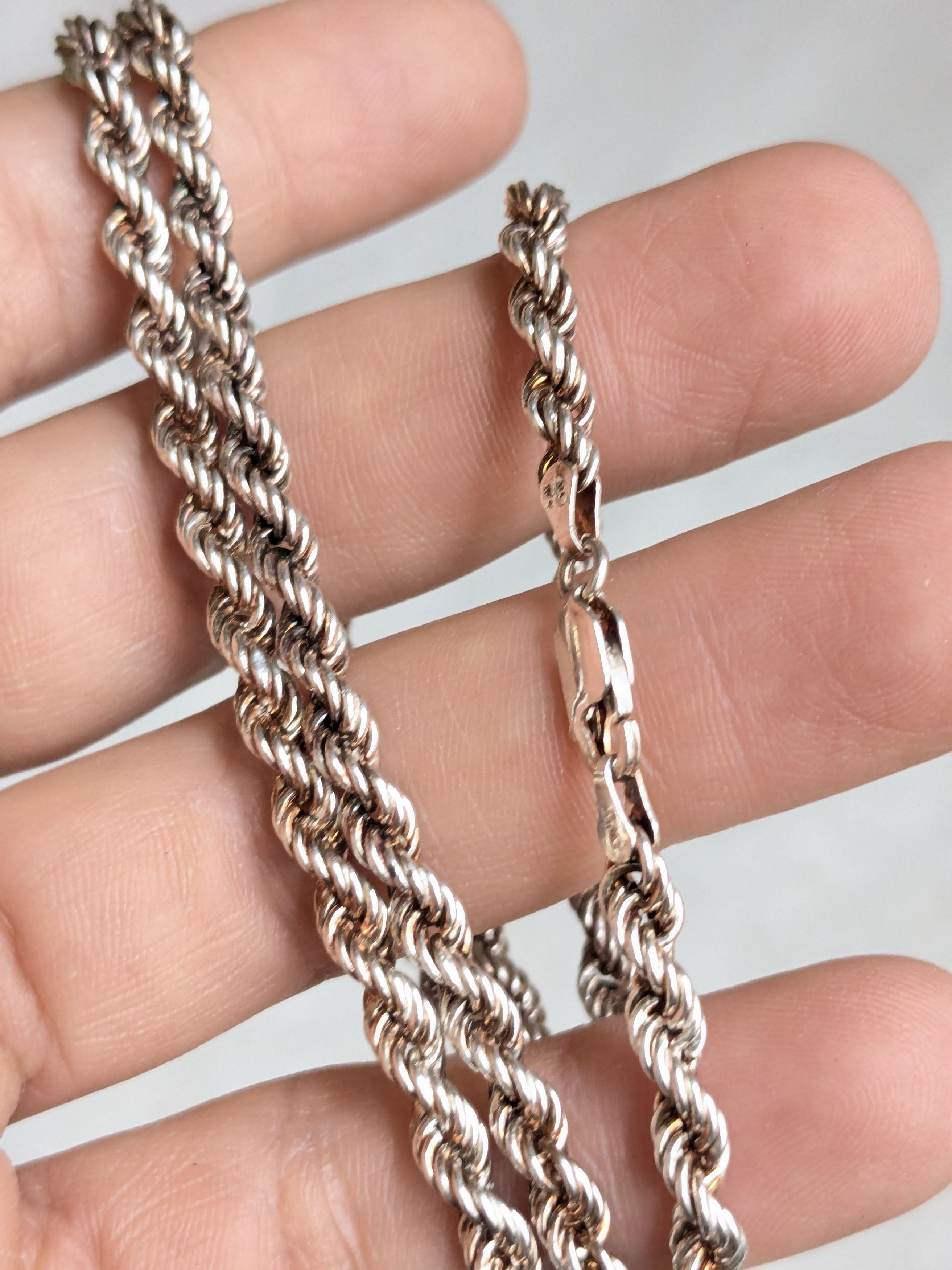 Jewelry Milor Sterling Silver Rope Necklace Twist 24" Size ONE SIZE - 10 Thumbnail
