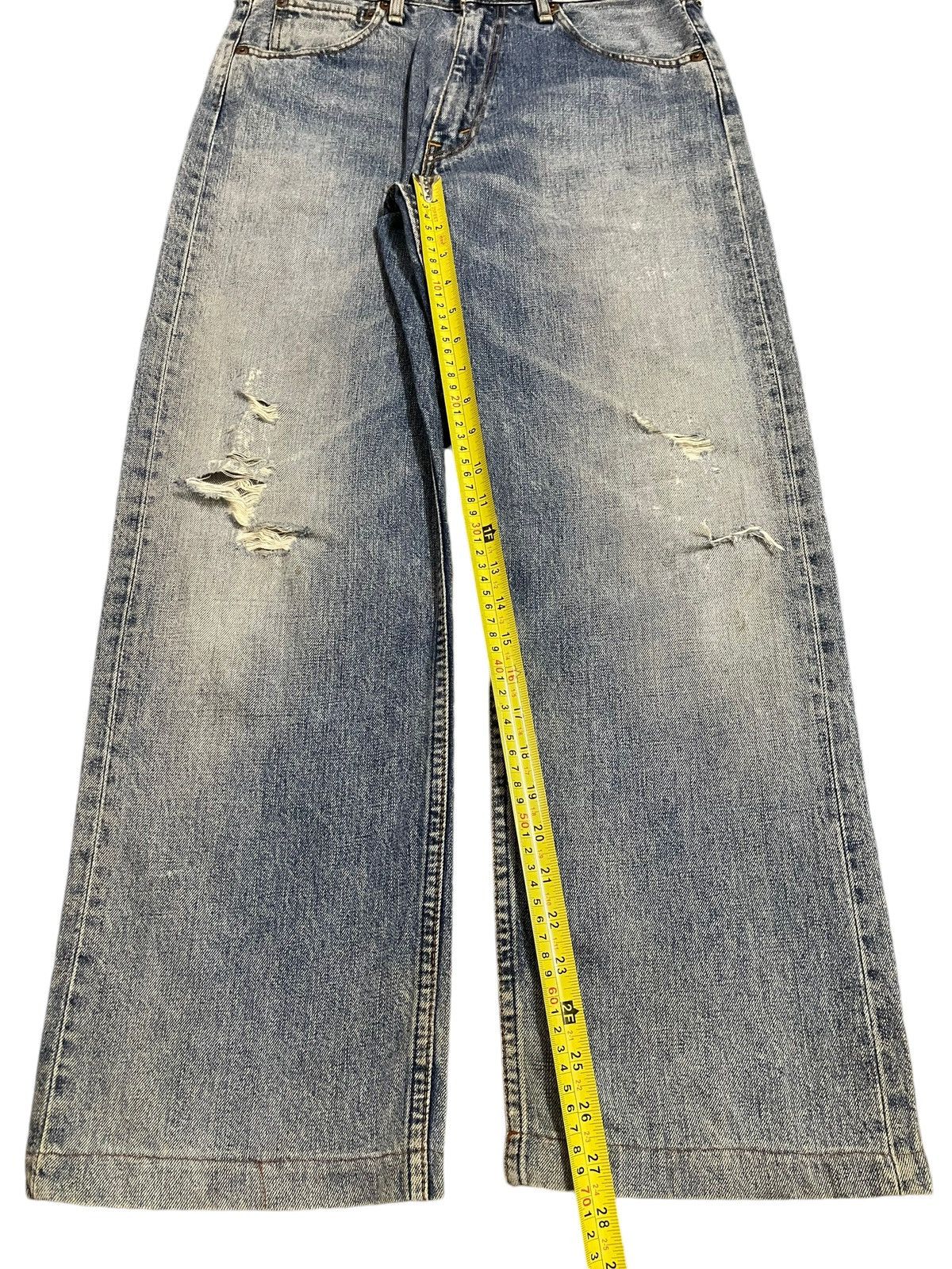 Levi's Vintage 80s Levis 503 Blue Bleached Distressed Baggy Jeans Size US 31 - 14 Thumbnail