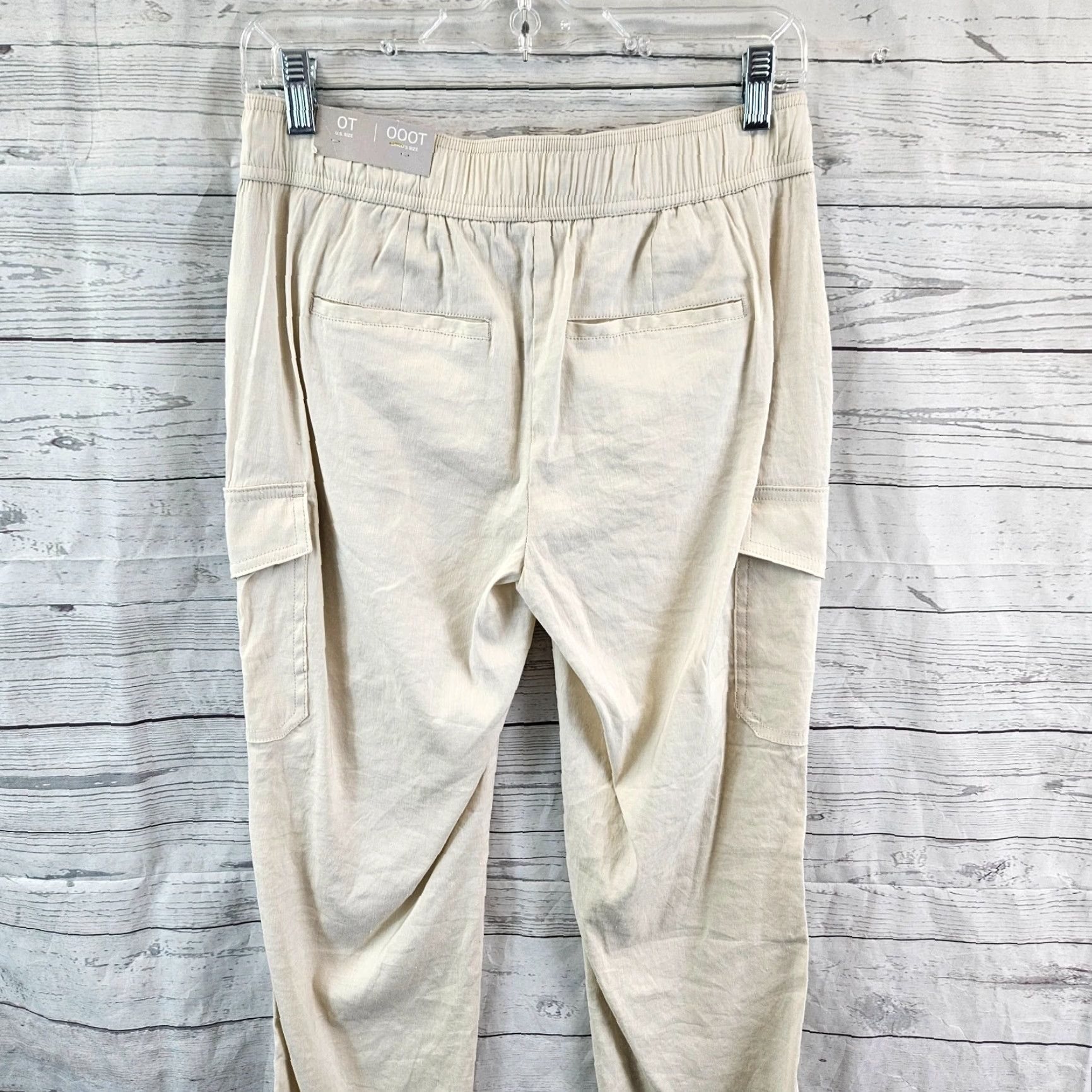 Vintage Chico's Womens Cargo Ankle Pants Sz 0 Tall Beige Linen Blend Mid Rise Inseam 29 Size 25" / US 0 / IT 36 - 4 Thumbnail