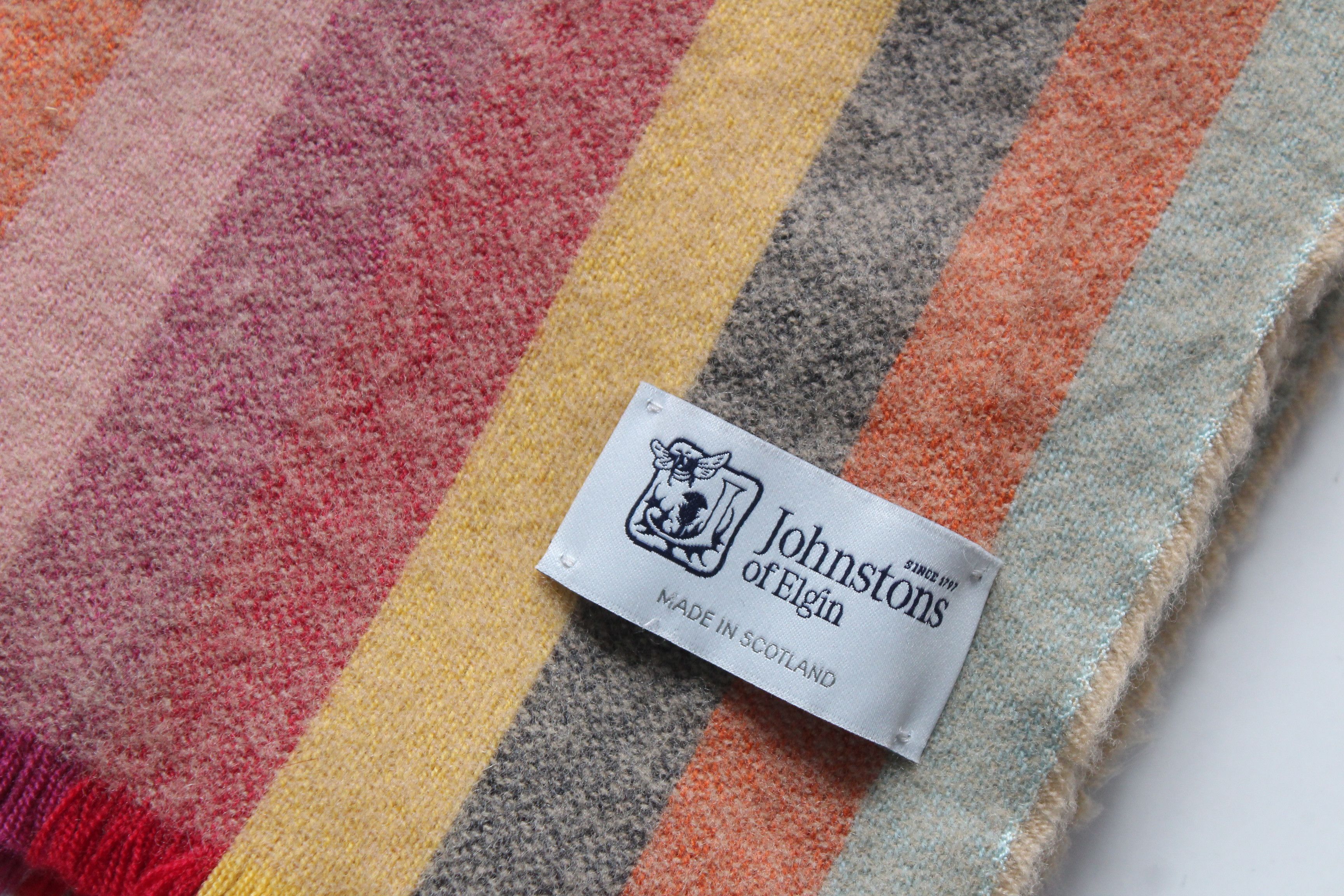 Johnstons Of Elgin Johnstons of Elgin Multi-Colored Striped Cashmere Scarf Size ONE SIZE - 5 Thumbnail