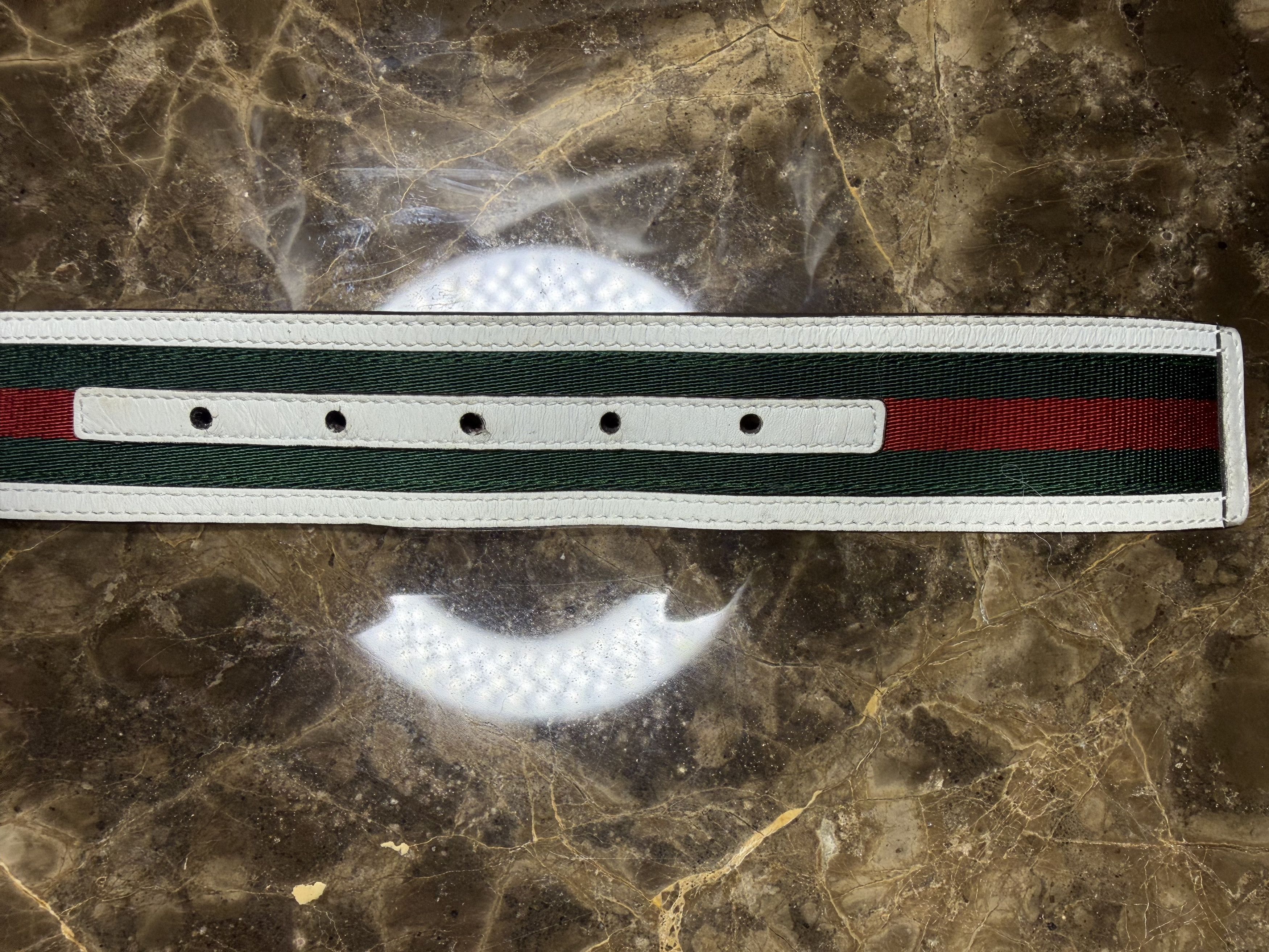 Gucci Gucci Interlocking G Belt, Stripes: White/Red/Green Size 36 - 9 Thumbnail
