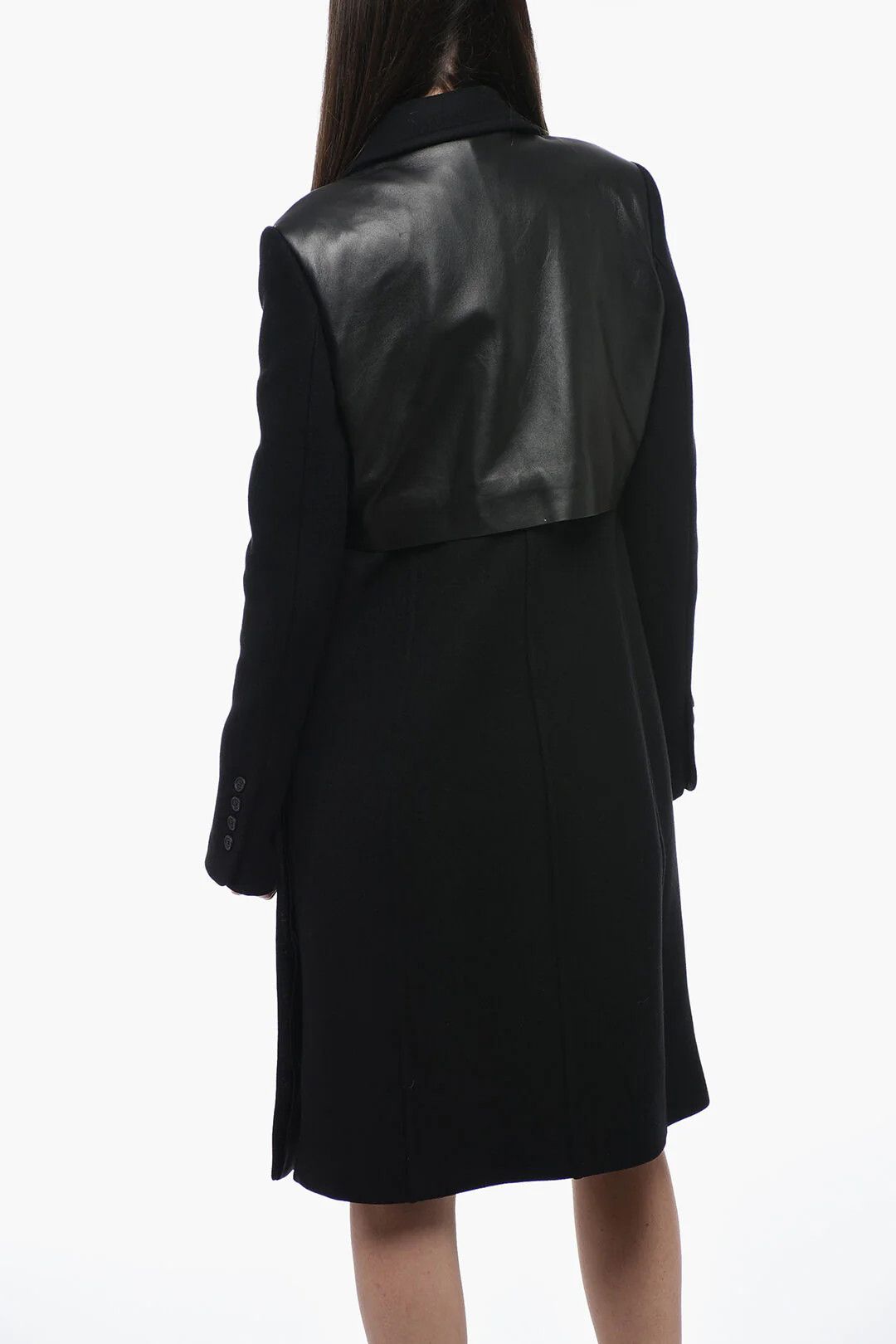 Off-White og1mm0426 Wool-Blend Flared Coat in Black Size XS / US 0-2 / IT 36-38 - 2 Thumbnail