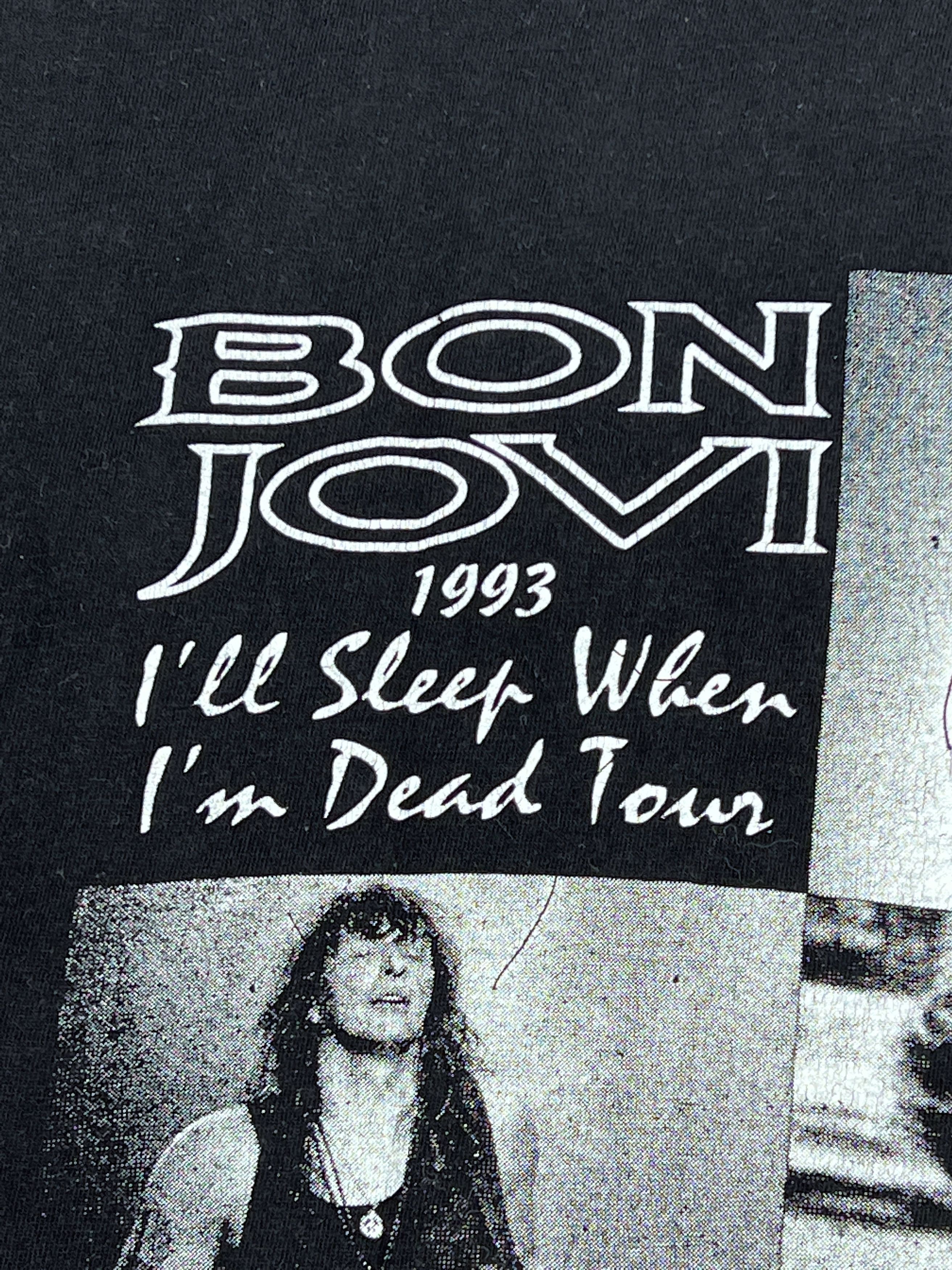 Band Tees × Bon Jovi × Vintage Bon Jovi T-Shirt 1993 I'll Sleep When I'm Dead Size US L / EU 52-54 / 3 - 14 Thumbnail