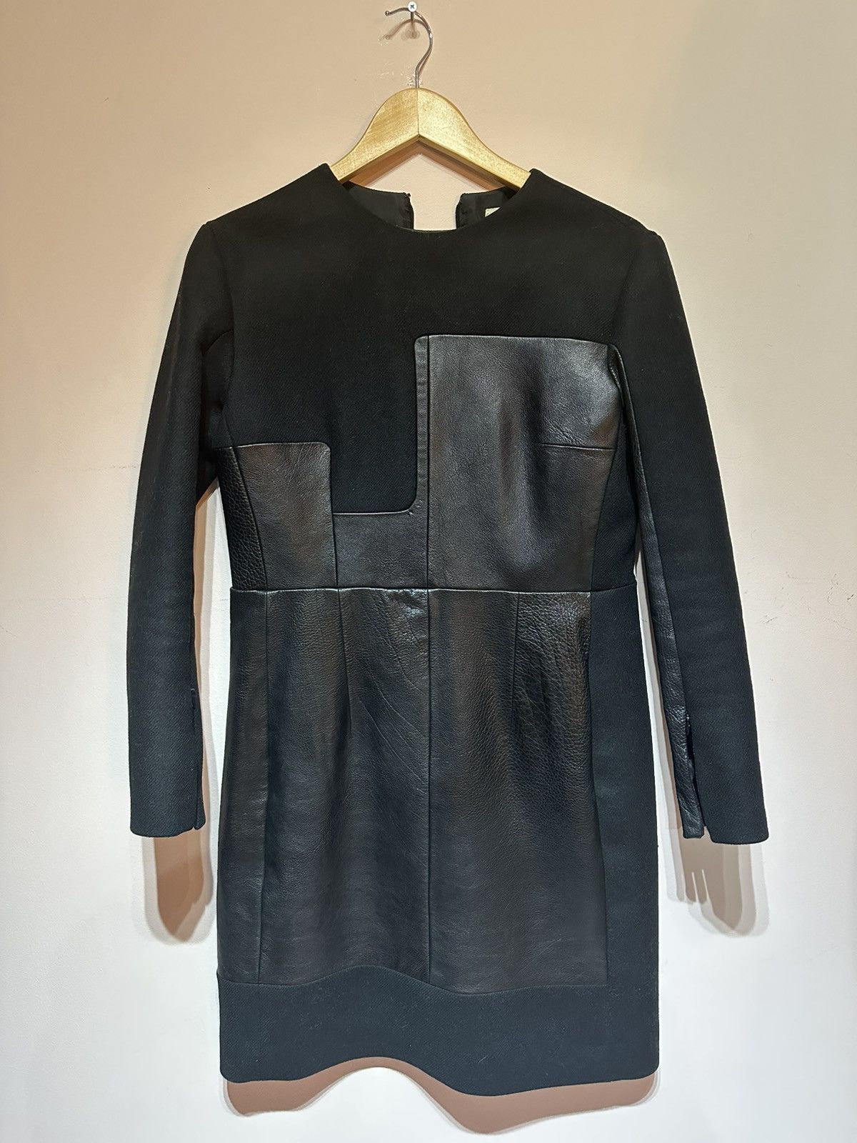 Celine Celine Wool & Leather Dress Size S / US 4 / IT 40 - 1 Thumbnail