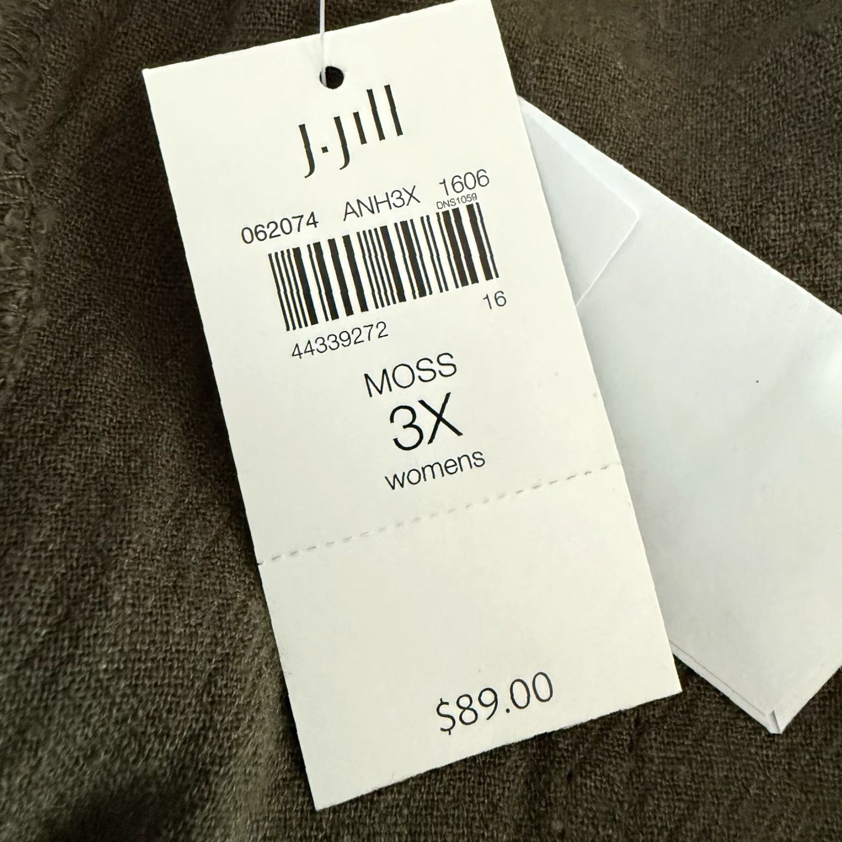J. Jill J. Jill Pants Cropped Linen Blend Moss Green 3X Plus Womens Relaxed High Rise With Pockets Cropped Trouser Wide Elastic Back Waist Size 40" / US 18 - 6 Thumbnail