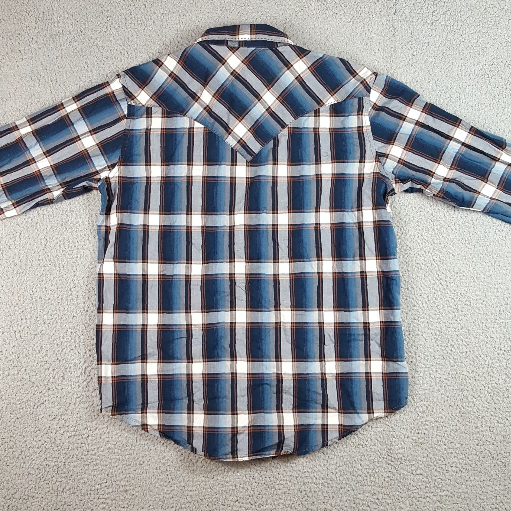 Wrangler VINTAGE Wrangler Western Button-Up Shirt Adult Large Blue Plaid Pearl Snap Cowboy WRANGLER 90s Workwear Mens Size US L / EU 52-54 / 3 - 6 Thumbnail