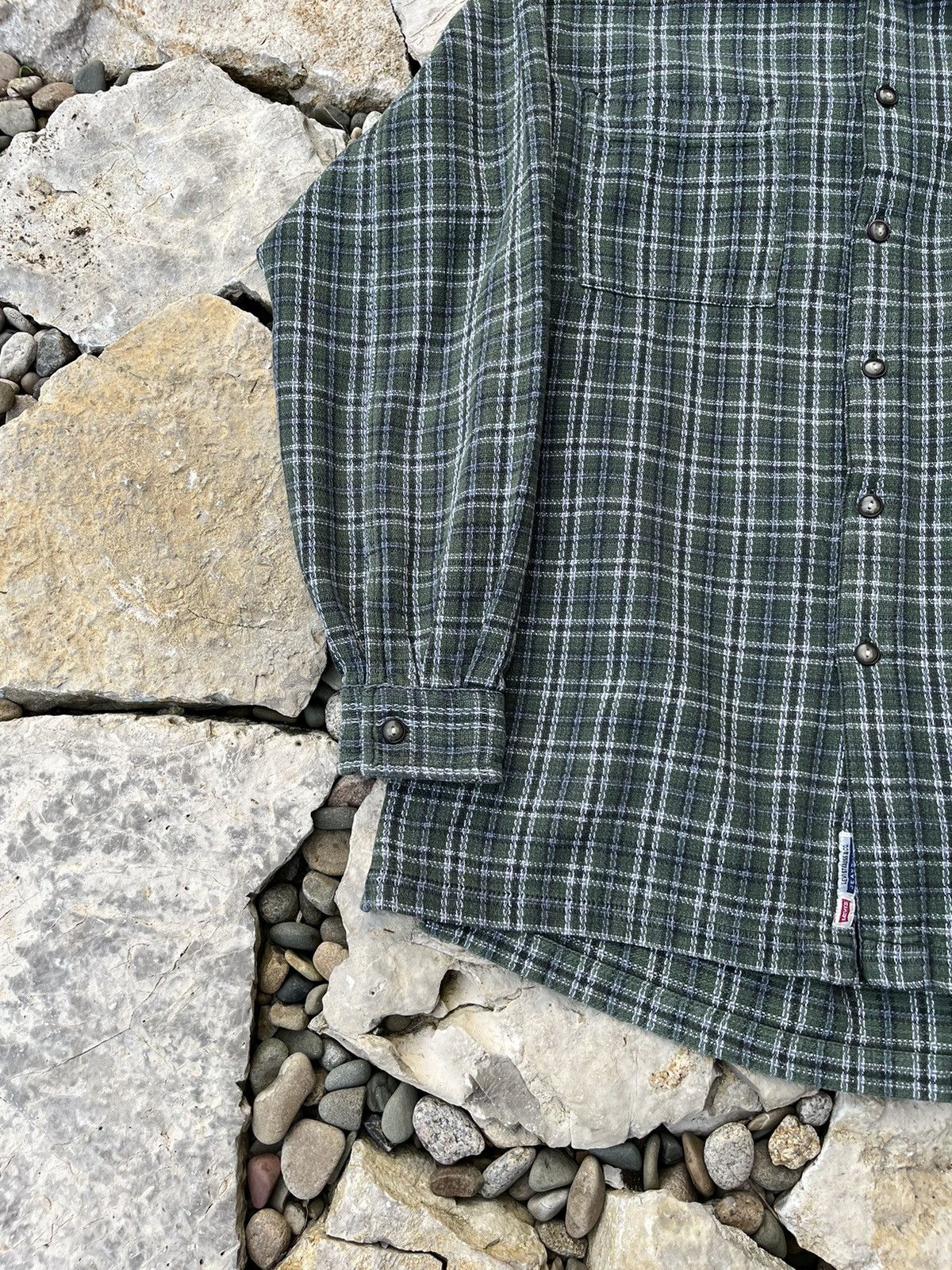 Levi's × Levi's Vintage Clothing × Vintage Vintage 90s Levi’s flannel plaid shirt knit checkered pocket Size US L / EU 52-54 / 3 - 6 Thumbnail