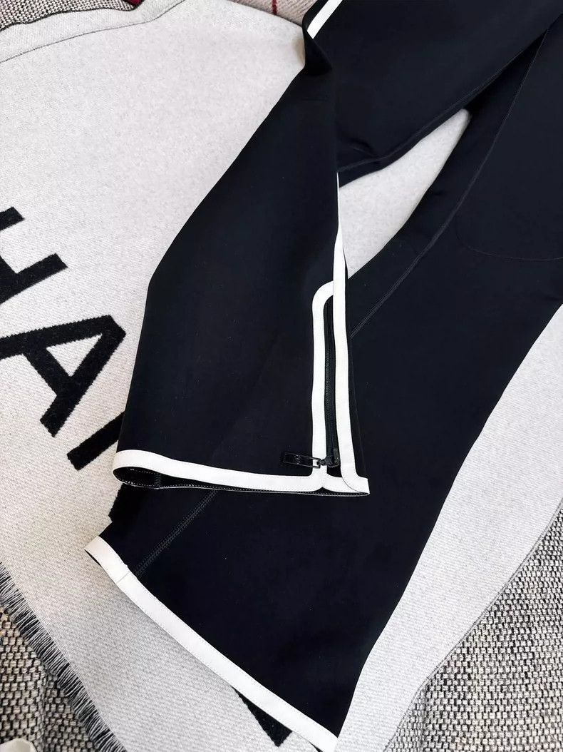 Louis Vuitton LOUIS VUITTON Black White Trim Zip Ski Pants 2504-Nextarrow Size 35" - 4 Thumbnail