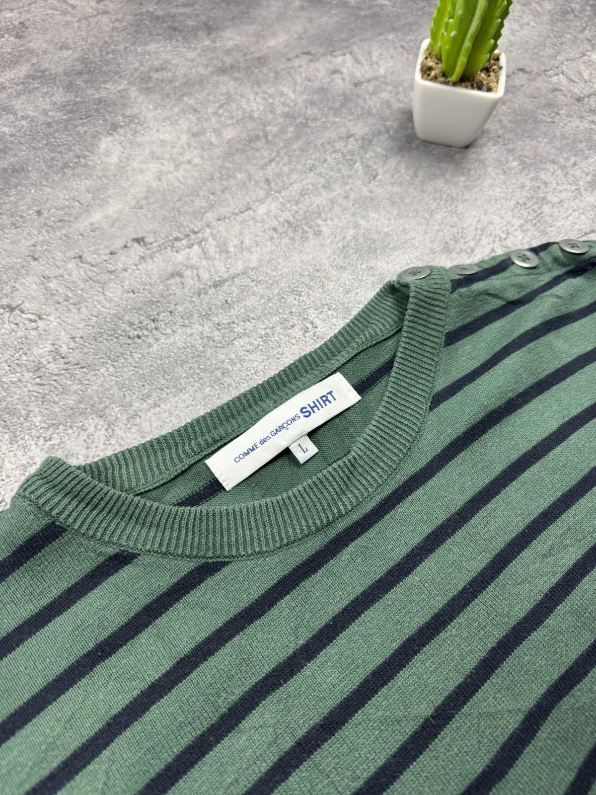 Comme des Garcons Comme des Garçons SHIRT Striped Knit Long Sleeve Top Size US L / EU 52-54 / 3 - 4 Thumbnail