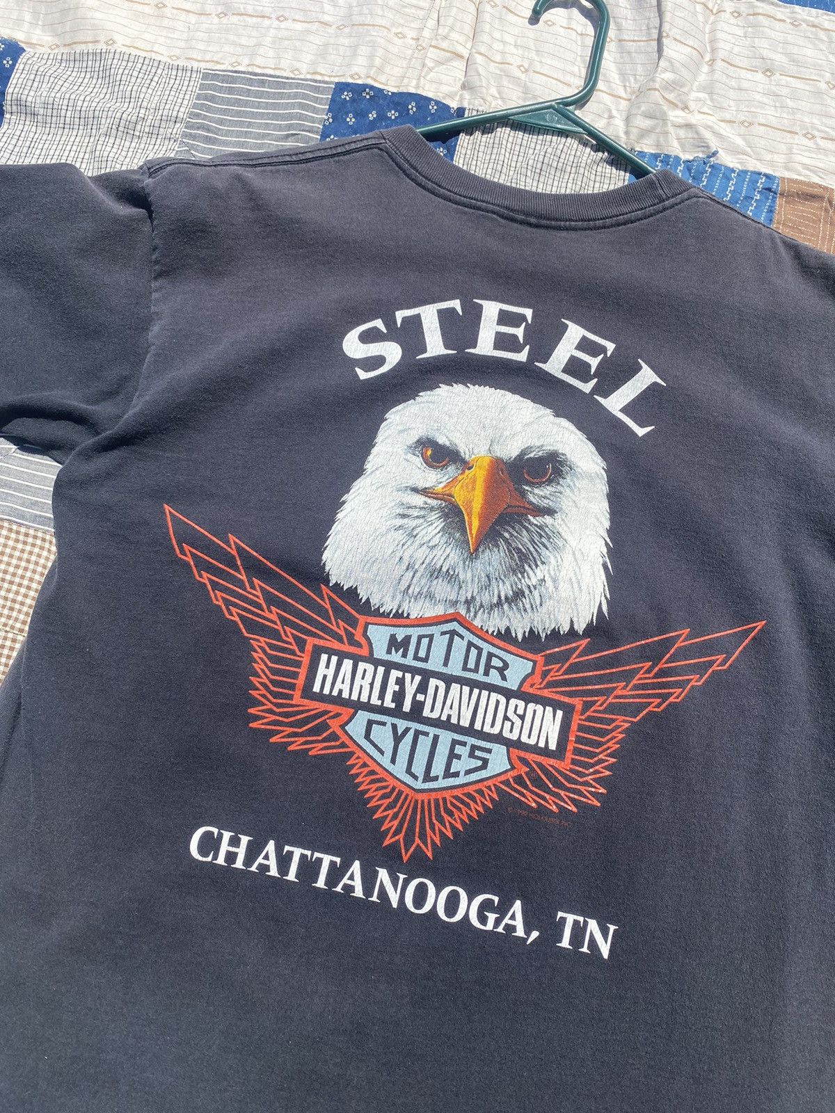 Harley Davidson Vintage 1992 Harley Davidson Milwaukee Big Eagle Faded Tee Size US L / EU 52-54 / 3 - 7 Thumbnail