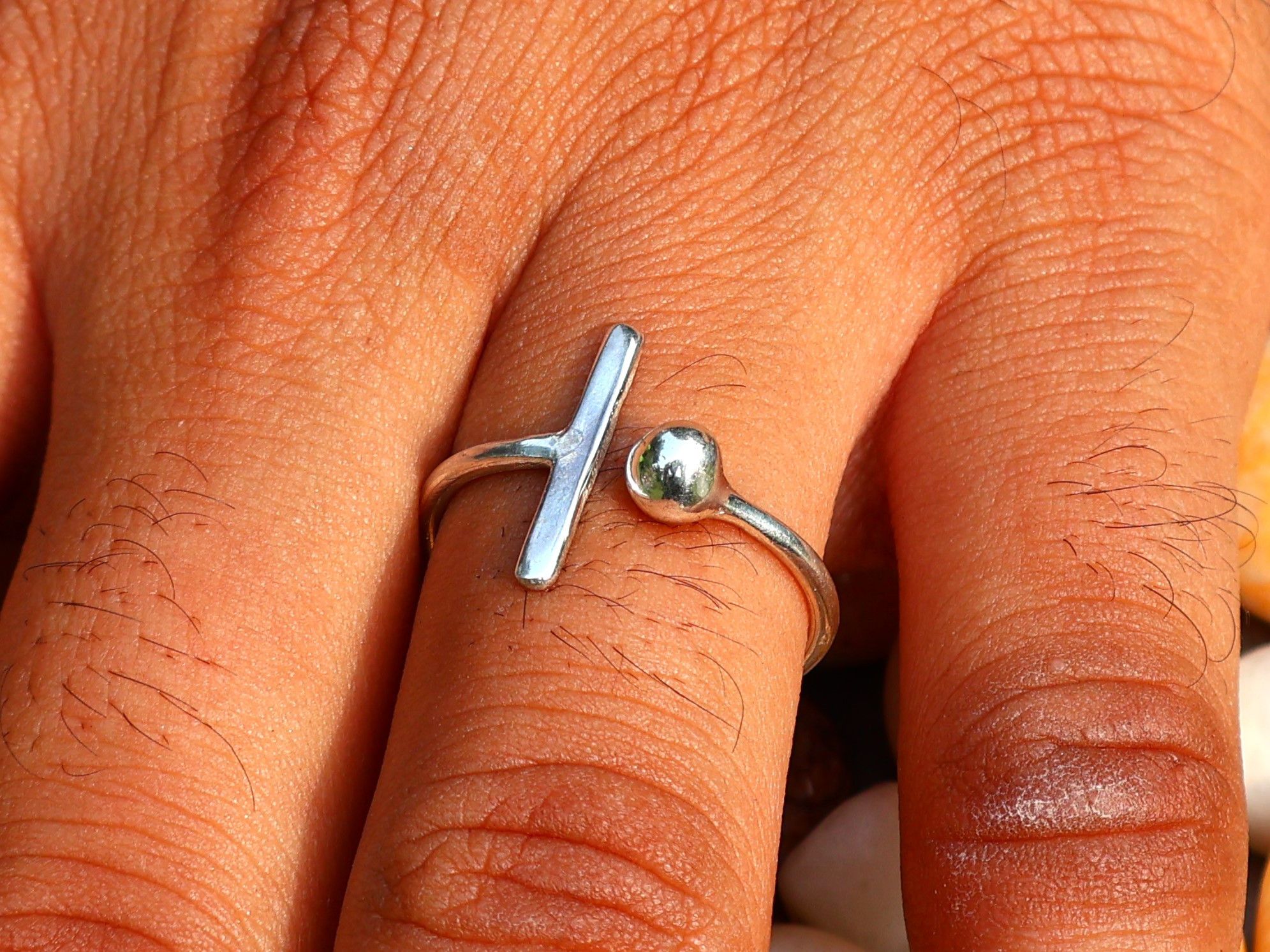 Handmade Ball Ring, Bar Ring, 925 Sterling Silver Ring, Handmade Ring Size ONE SIZE - 7 Thumbnail