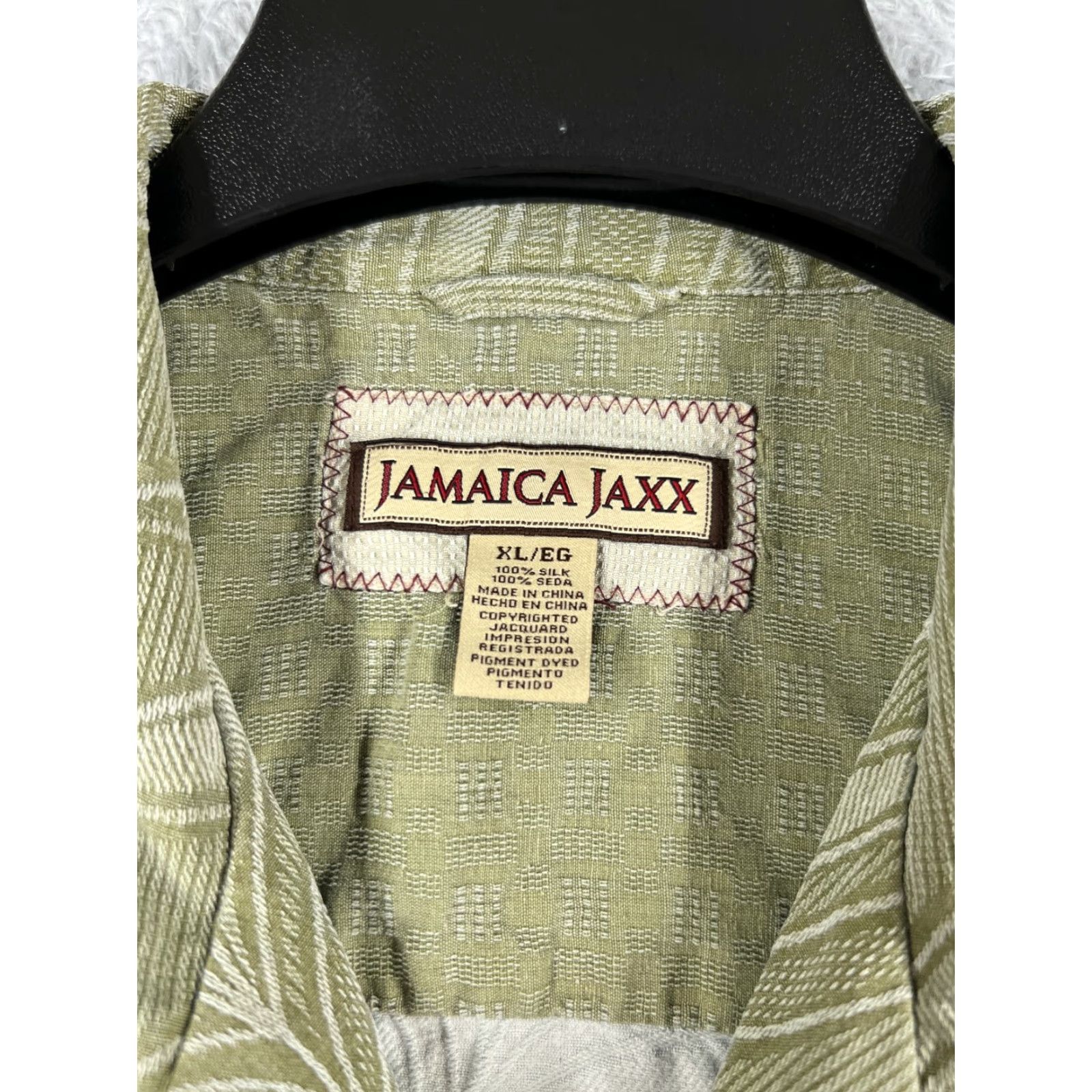 Vintage VINTAGE Jamaica Jaxx Shirt Button-Up XL Green Floral Silk Hawaiian Casual Mens Size US XL / EU 56 / 4 - 7 Thumbnail