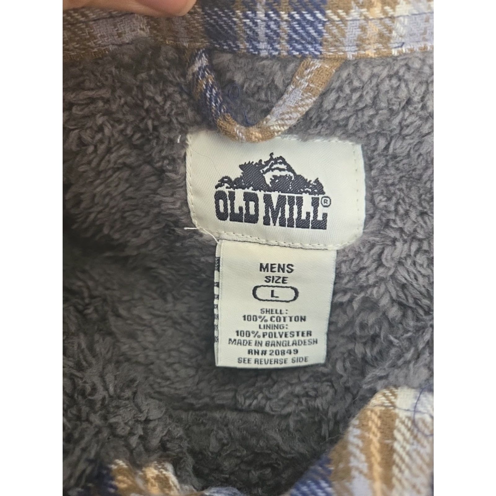 MILLY VINTAGE Old Mill Men’s Large Flannel Sherpa Lined Shirt Jacket Plaid Coat Barn NWT Size US L / EU 52-54 / 3 - 5 Thumbnail