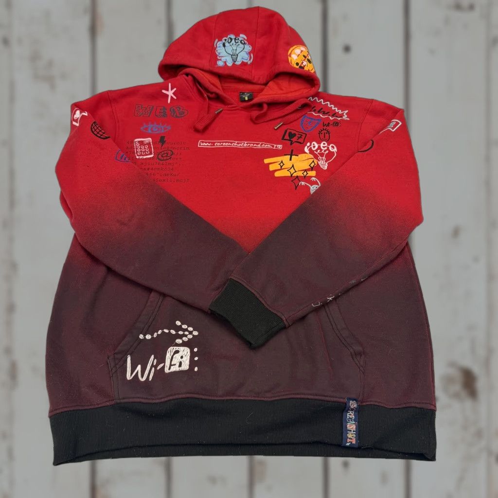 Vintage Screenshot Hoodie Mens 2XL Red Black Gradient Wi-Fi Web Graphic Fleece Nerd Size US XXL / EU 58 / 5 - 1 Thumbnail