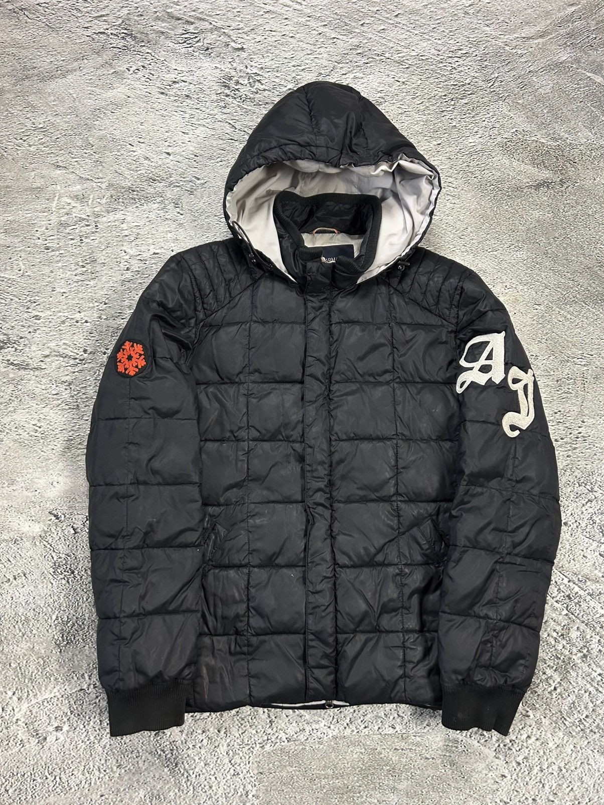 Armani × Vintage Vintage Armani Jeans Puffer Jacket Black Size US XL / EU 56 / 4 - 1 Thumbnail